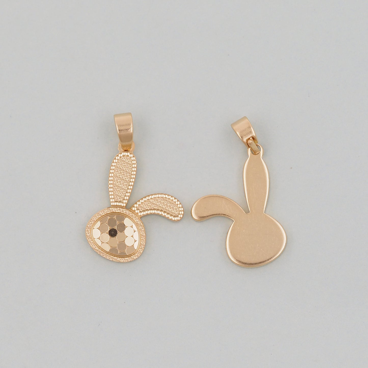 Gold rabbit Charms,18K Gold Filled rabbit Pendant,Stainless steel rabbit Charm Bracelet Necklace for DIY Jewelry Making Supply