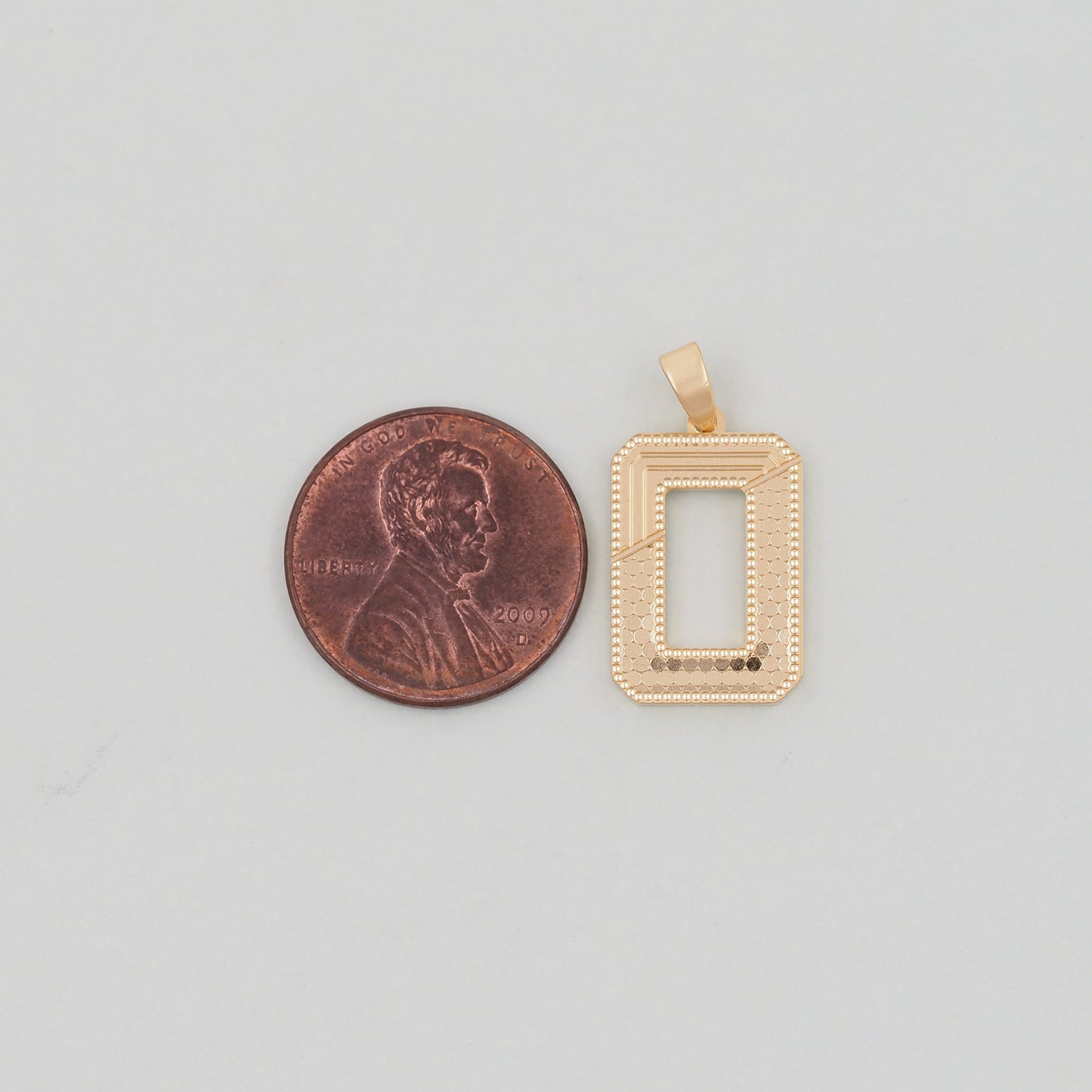 Gold rectangle Charms,18K Gold Filled rectangle Pendant,Stainless steel rectangle Charm Bracelet Necklace for DIY Jewelry Making Supply