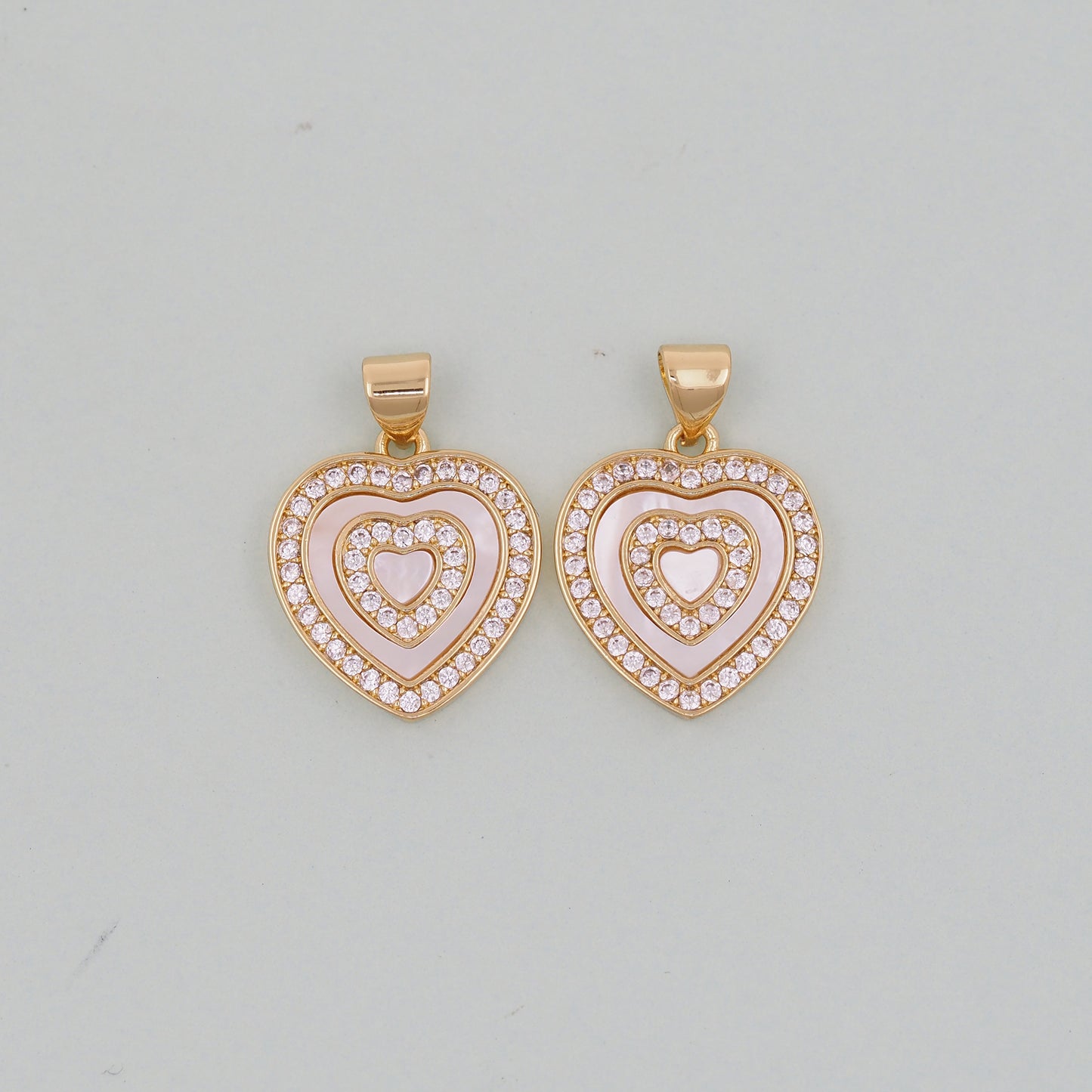 Gold Heart Charms,18K Gold Filled Heart Pendant,Heart Charm Bracelet Necklace for DIY Jewelry Making Supply