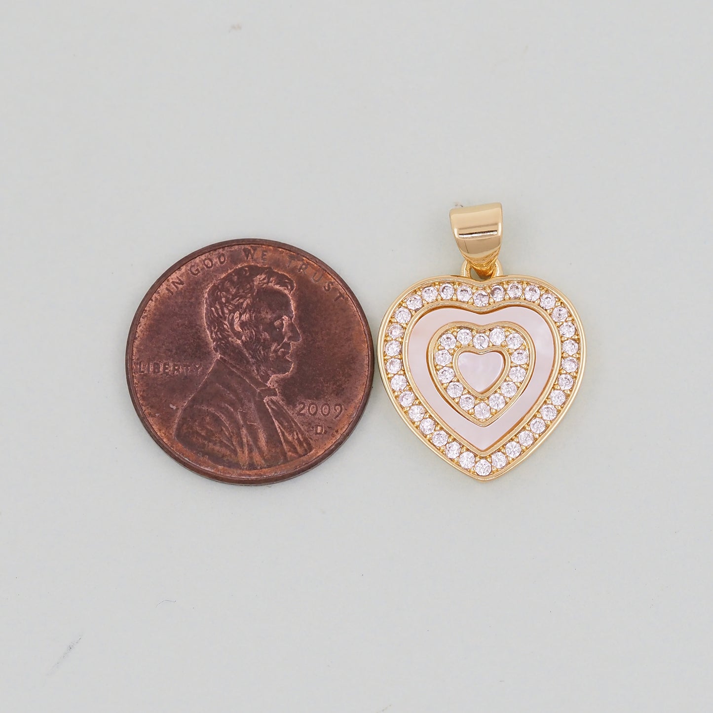 Gold Heart Charms,18K Gold Filled Heart Pendant,Heart Charm Bracelet Necklace for DIY Jewelry Making Supply