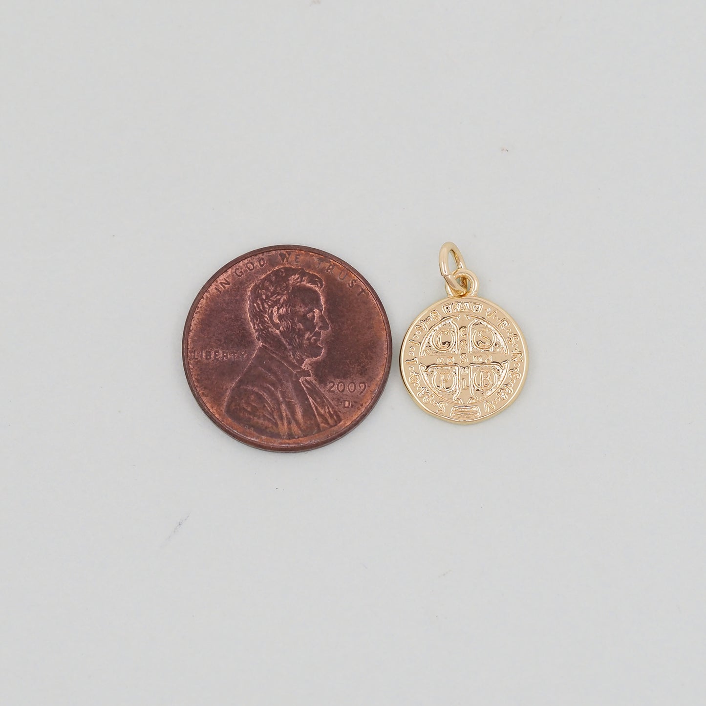 Gold Double sided Charms,18K Gold Filled Cross Pendant,Jesus Charm Bracelet Necklace for DIY Jewelry Making Supply