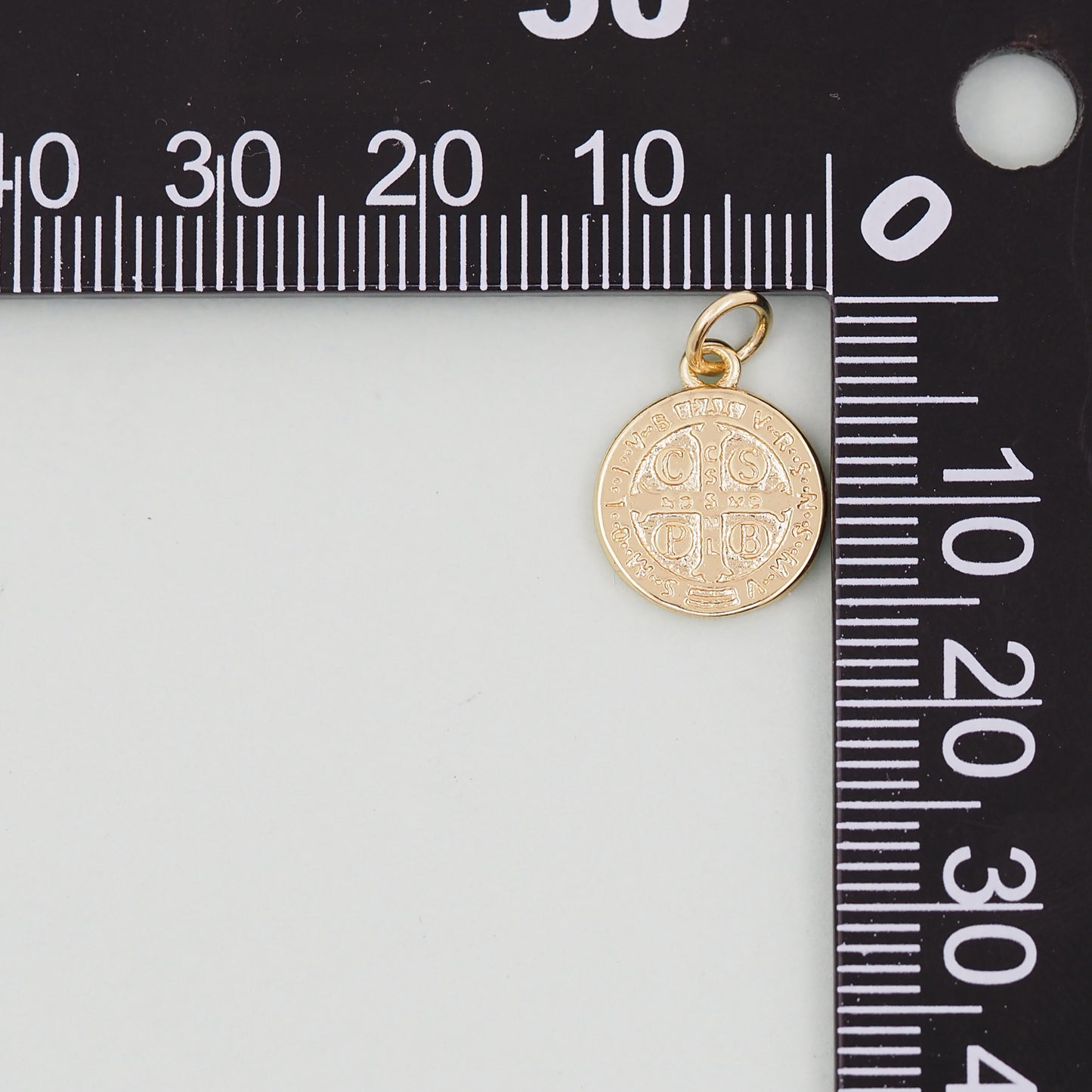 Gold Double sided Charms,18K Gold Filled Cross Pendant,Jesus Charm Bracelet Necklace for DIY Jewelry Making Supply