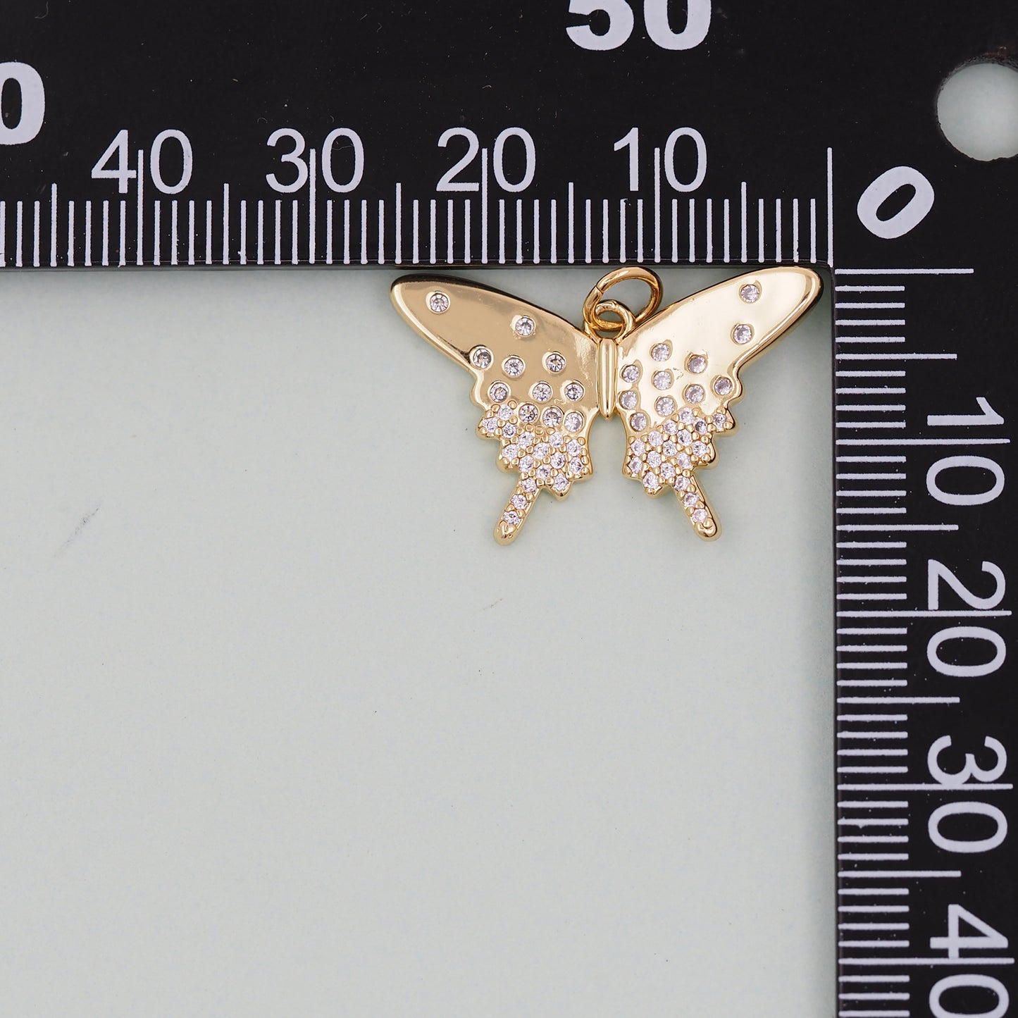 Gold Butterfly Charms,18K Gold Filled Butterfly Pendant,CZ Micro Pave Butterfly Charm Bracelet Necklace for DIY Jewelry Making Supply