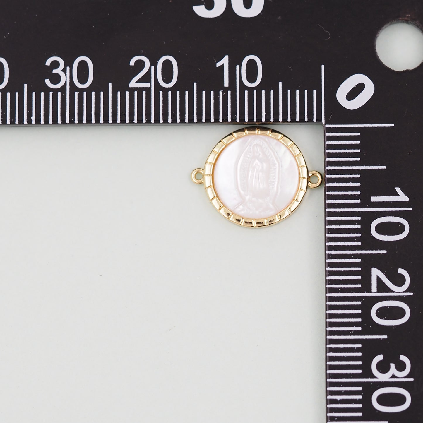 Gold Our Lady of Guadalupe Charms,18K Gold Filled virgin mary Connector Pendant Charm Bracelet Necklace for DIY Jewelry Making Supply