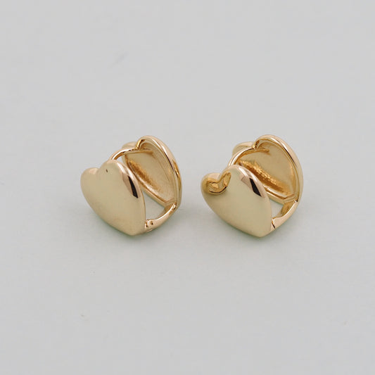 1pair 18K Gold Filled Heart Earrings,Gold Earrings,Dainty Earrings
