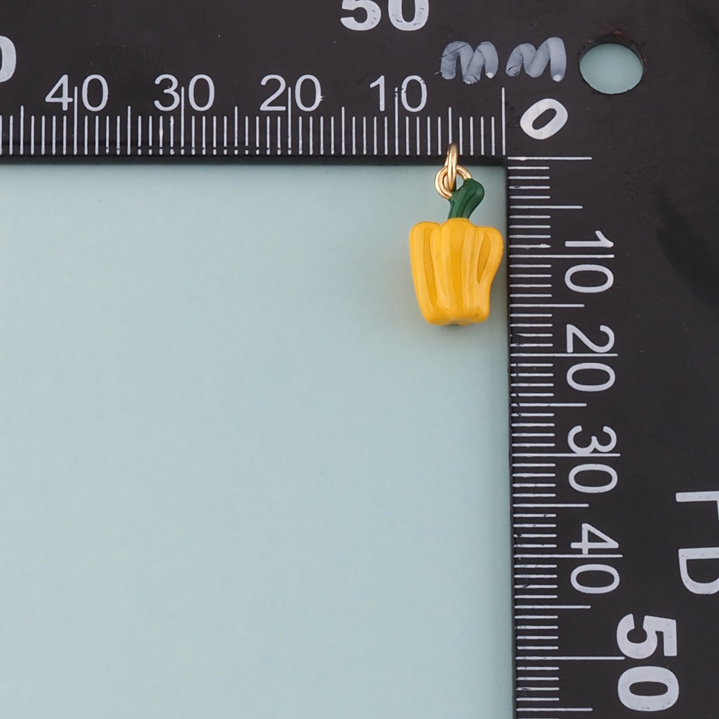 Gold Bell Pepper Charms,18K Gold Filled Enamel Bell Pepper Pendant,Kawaii Charm Bracelet Necklace for DIY Jewelry Making Supply