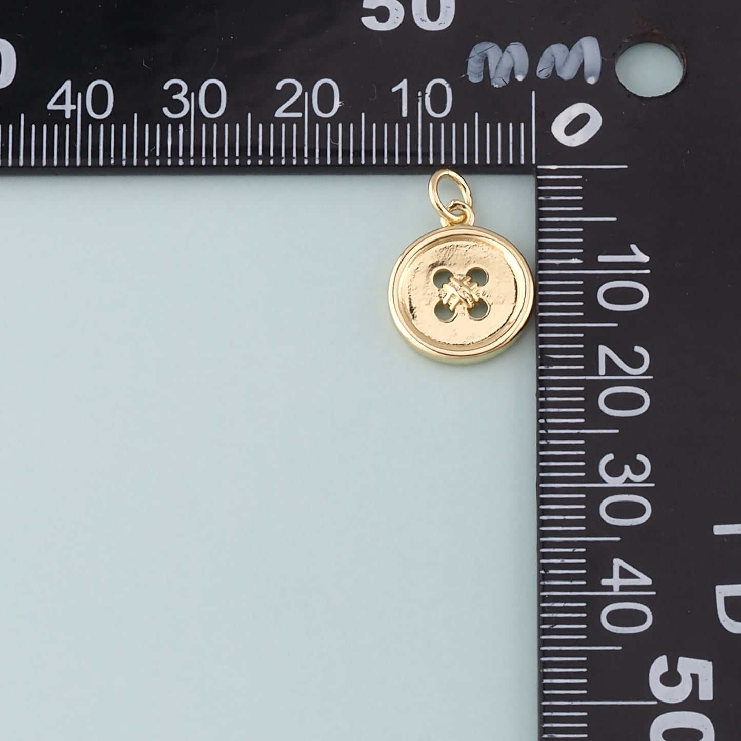 18K Gold Filled Buttons Pendant,Dainty Buttons Charm Bracelet Necklace for DIY Jewelry Making Supply
