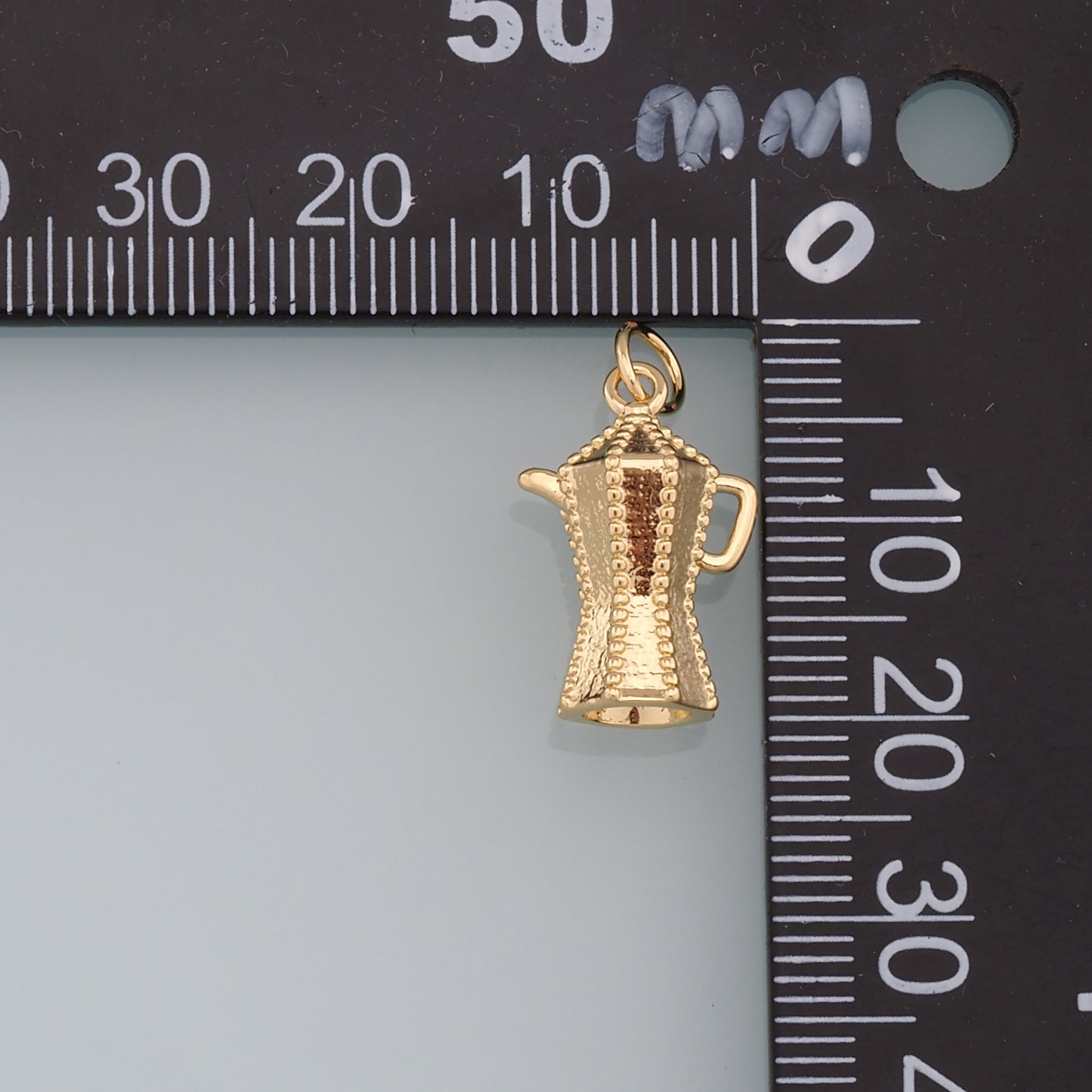 Gold Kettle Charms,18K Gold Filled Kettle Pendant,Dainty Kettle Charm Bracelet Necklace for DIY Jewelry Making Supply