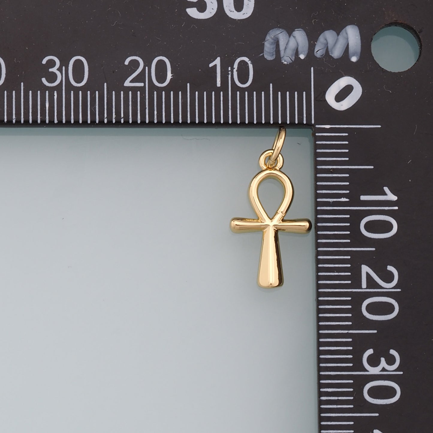 18K Gold Filled Cross Pendant,Cross Charm Bracelet Necklace for DIY Jewelry Making Supply