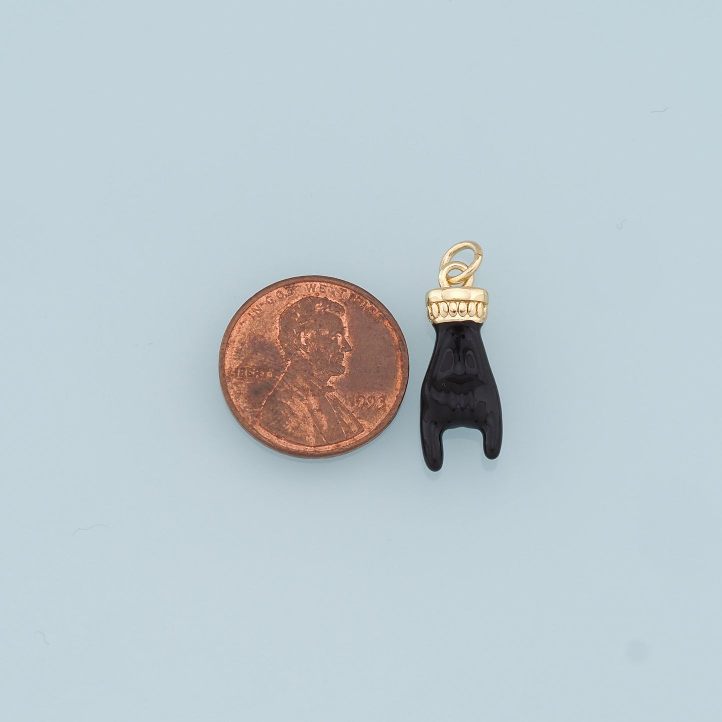 18K Gold Filled Gesture Pendant,Enamel Hand Gesture Charm Necklace for DIY Jewelry Making Supply