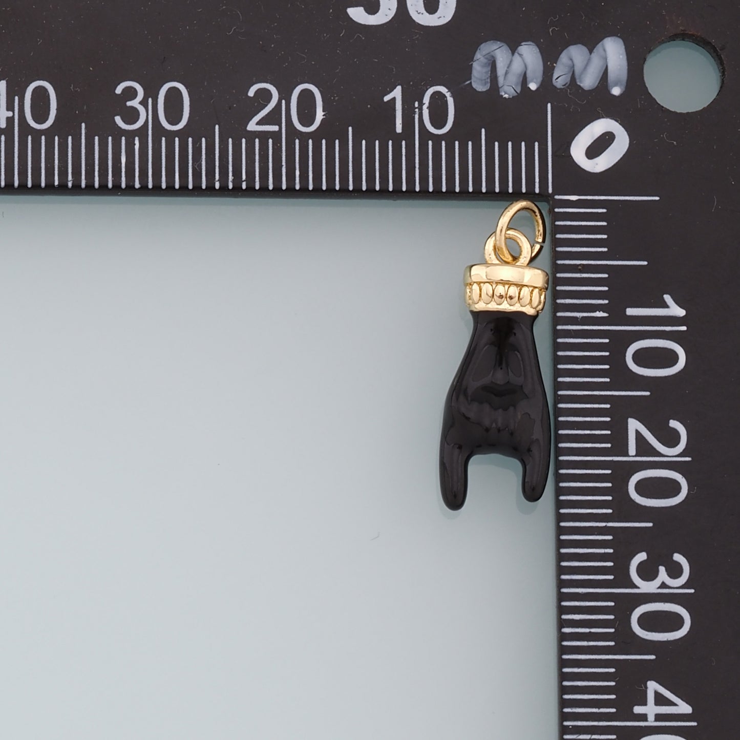 18K Gold Filled Gesture Pendant,Enamel Hand Gesture Charm Necklace for DIY Jewelry Making Supply