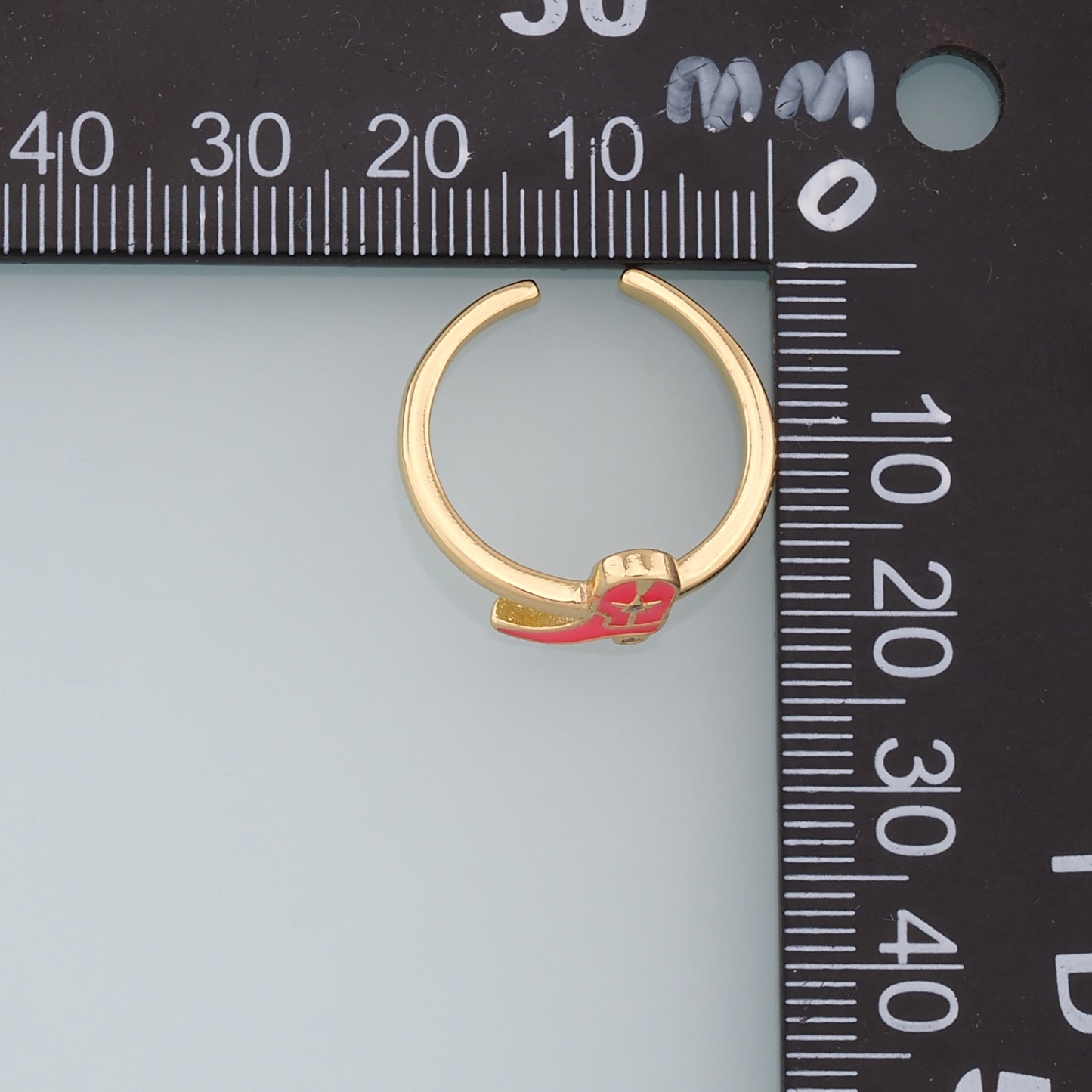 Gold Boots Ring,18K Gold Filled Enamel Boots Ring,Classic Little Bow jewelry