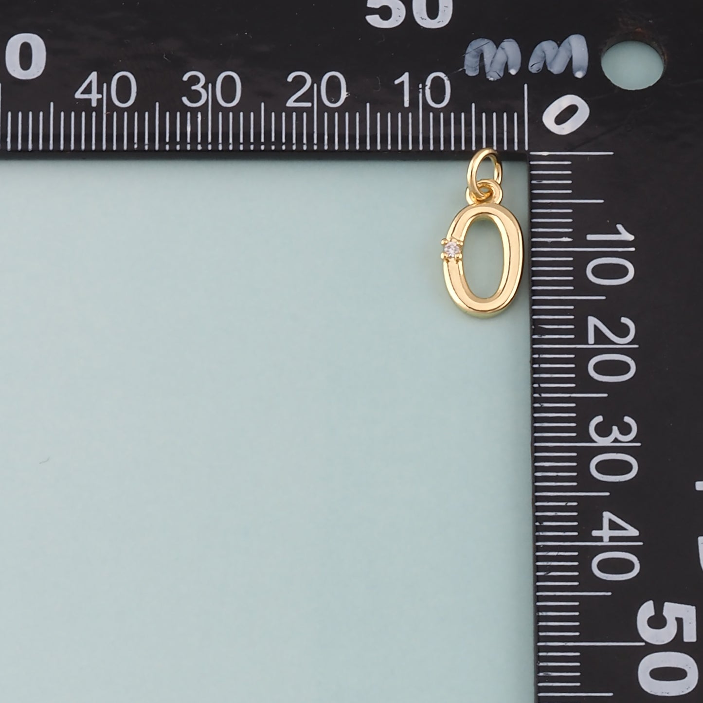 18K Gold Filled Number Pendant,CZ Micro Pave Number Charm Bracelet Necklace for DIY Jewelry Making Supply