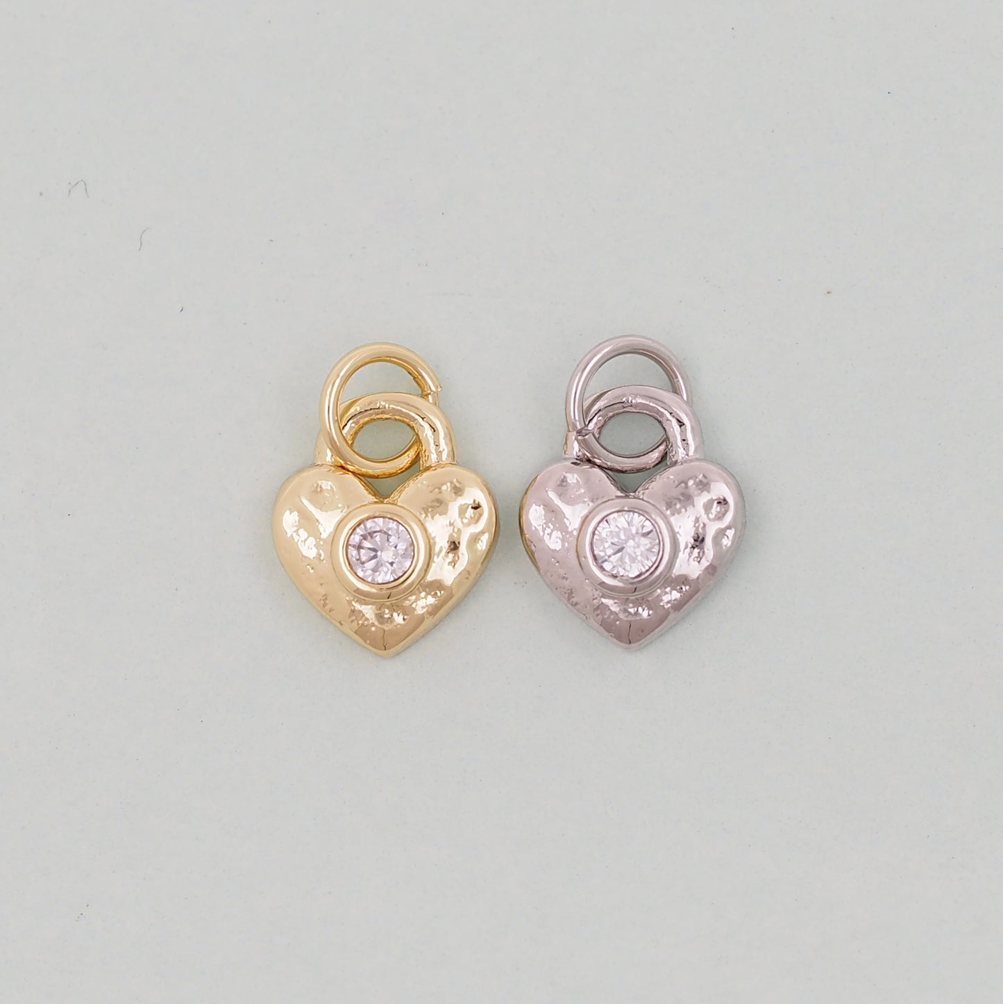 Gold Tiny Heart Charms,18K Gold Filled Heart Pendant,Heart Charm Bracelet Necklace for DIY Jewelry Making Supply