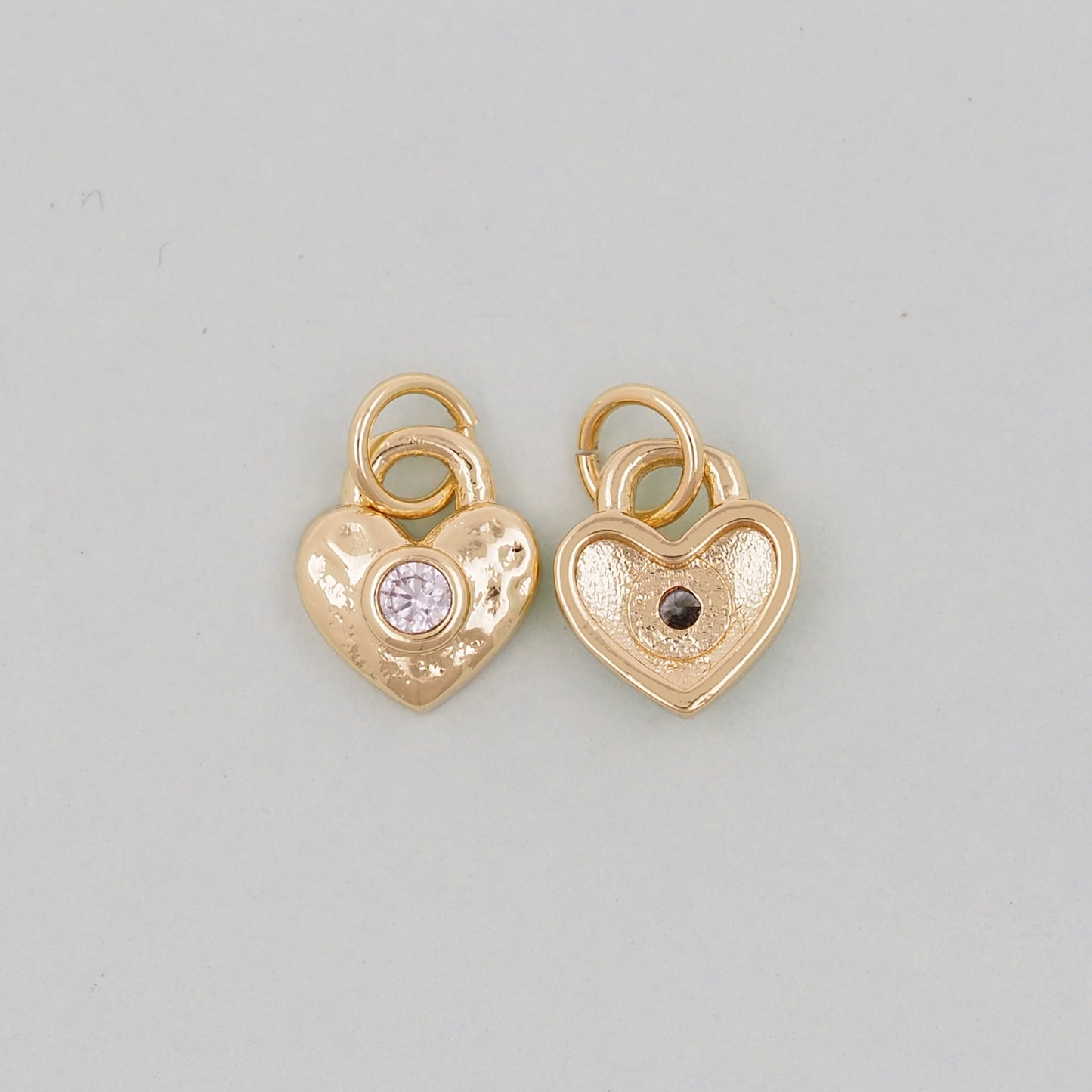 Gold Tiny Heart Charms,18K Gold Filled Heart Pendant,Heart Charm Bracelet Necklace for DIY Jewelry Making Supply