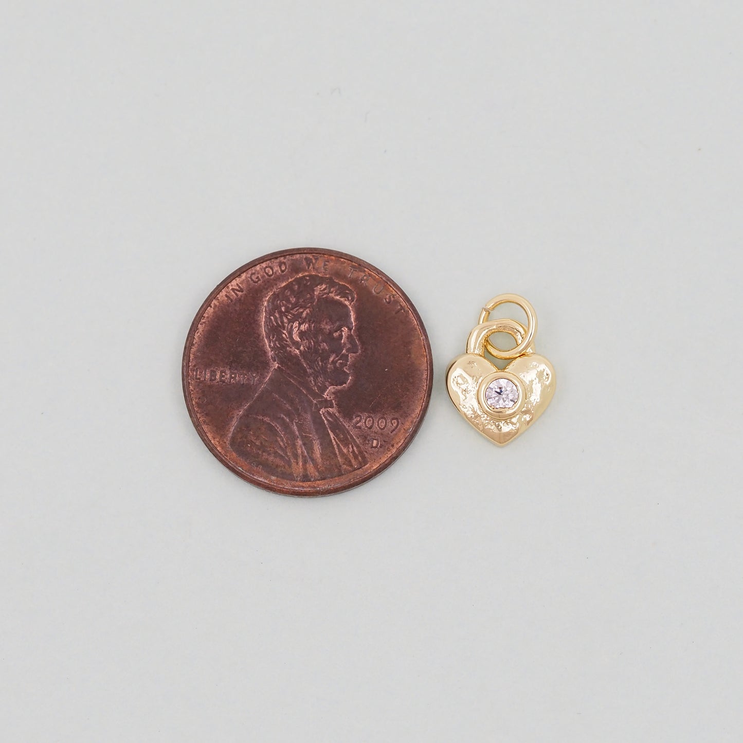 Gold Tiny Heart Charms,18K Gold Filled Heart Pendant,Heart Charm Bracelet Necklace for DIY Jewelry Making Supply