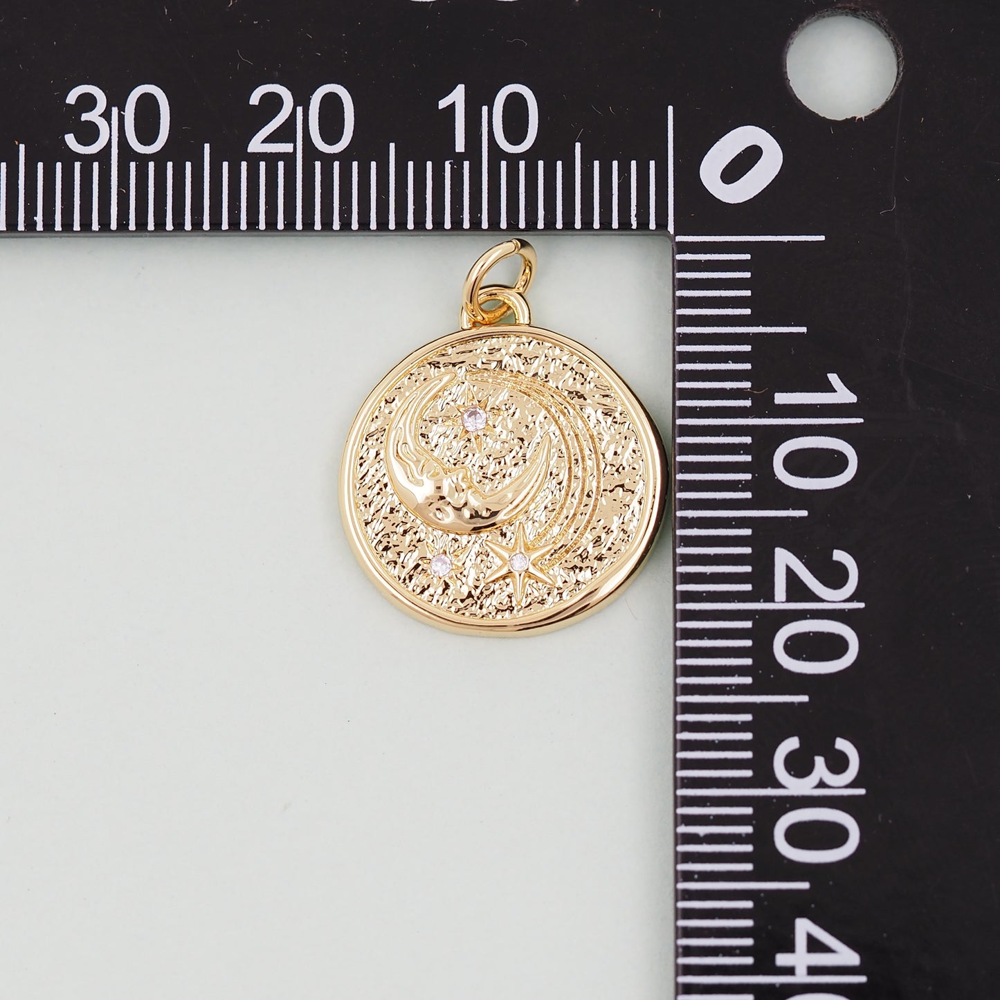 Gold Moon Charms,18K Gold Filled Moon Pendant,CZ Micro Pave Star Charm Bracelet Necklace for DIY Jewelry Making Supply