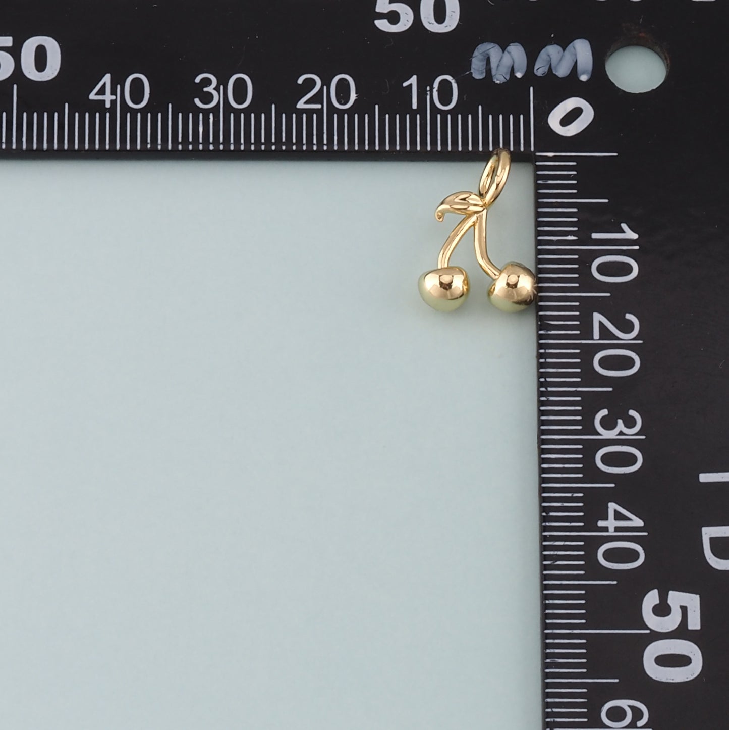 Gold Cherry Charms,18K Gold Filled Cherry Pendant,Fruit Charm Bracelet Necklace for DIY Jewelry Making Supply