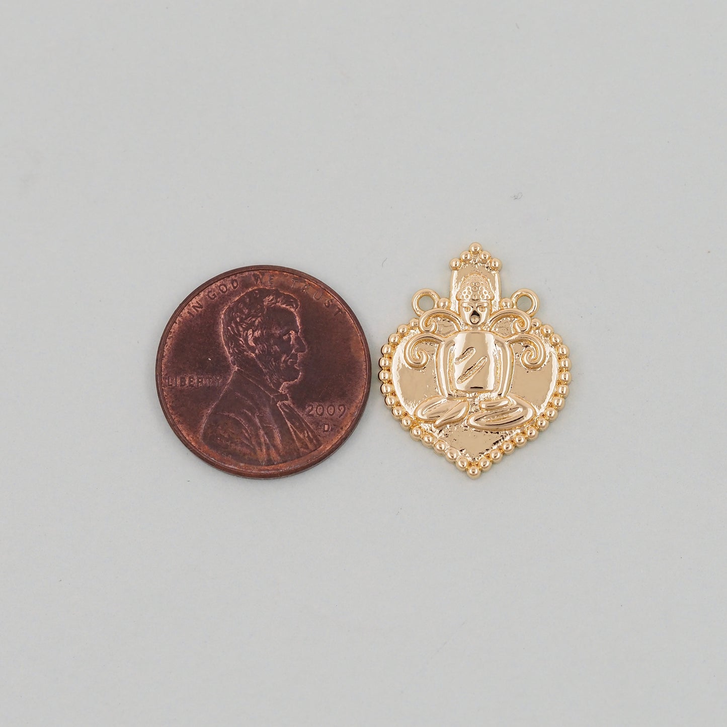 Gold Buddha Charms,18K Gold Filled Buddha Pendant,Religious Charm Bracelet Necklace for DIY Jewelry Making Supply