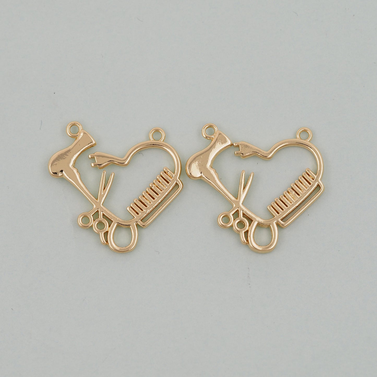 Gold Scissors Charms,18K Gold Filled ScissorsPendant,comb Charm Bracelet Necklace for DIY Jewelry Making Supply
