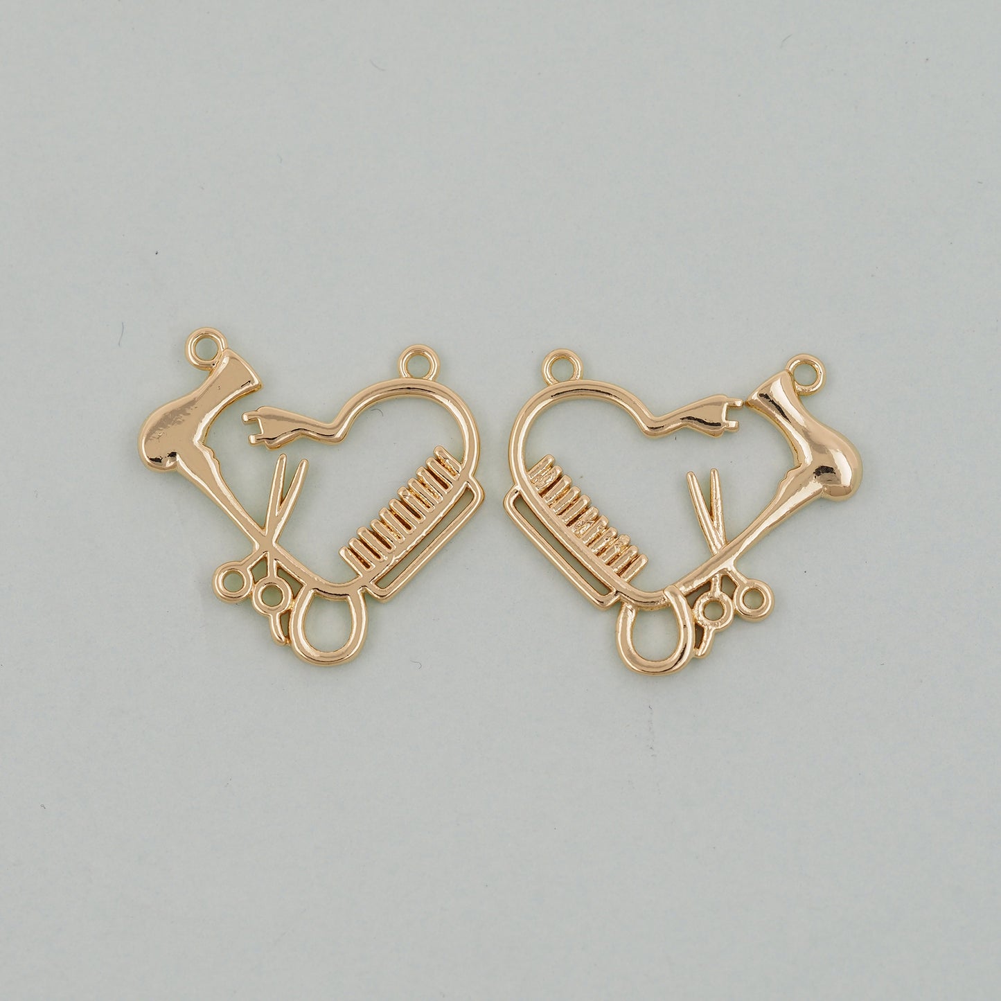 Gold Scissors Charms,18K Gold Filled ScissorsPendant,comb Charm Bracelet Necklace for DIY Jewelry Making Supply