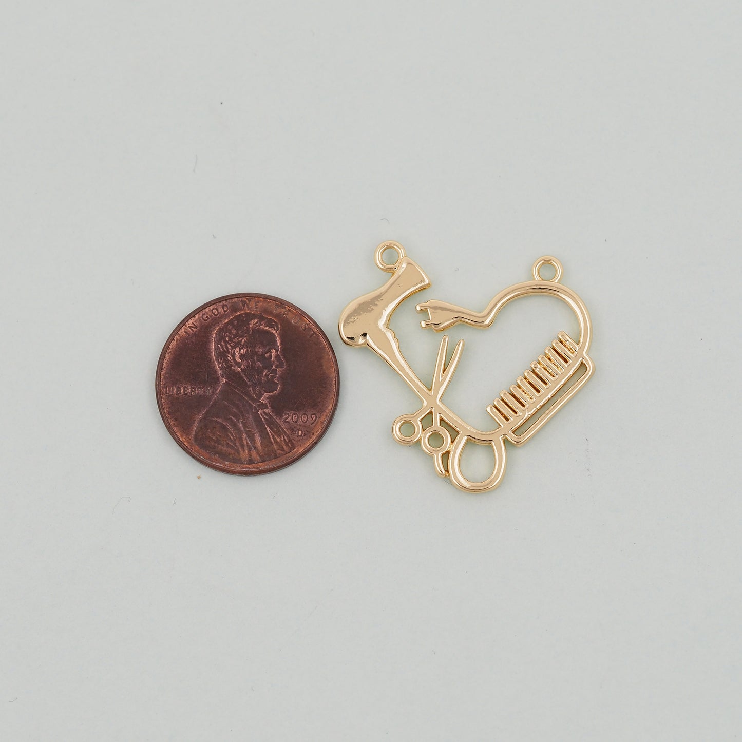 Gold Scissors Charms,18K Gold Filled ScissorsPendant,comb Charm Bracelet Necklace for DIY Jewelry Making Supply