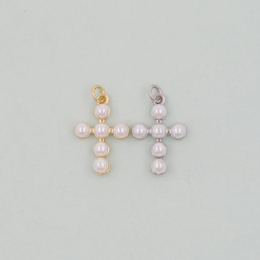 Gold Cross Charms,18K Gold Filled Cross Pendant,Cross Charm Bracelet Necklace for DIY Jewelry Making Supply