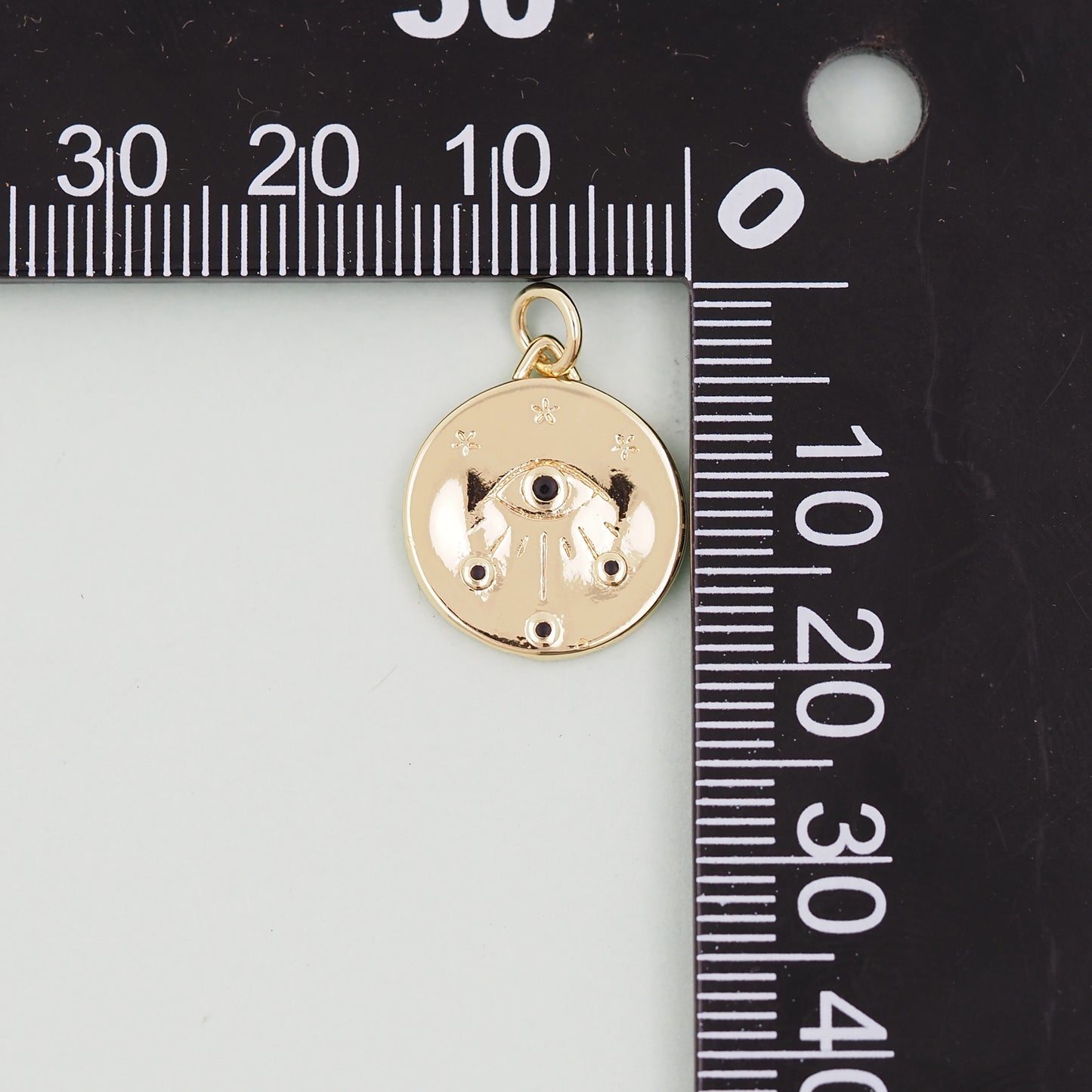 18K Gold Filled Evil Eye Pendant,Evil Eye Charm Bracelet Necklace for DIY Jewelry Making Supply