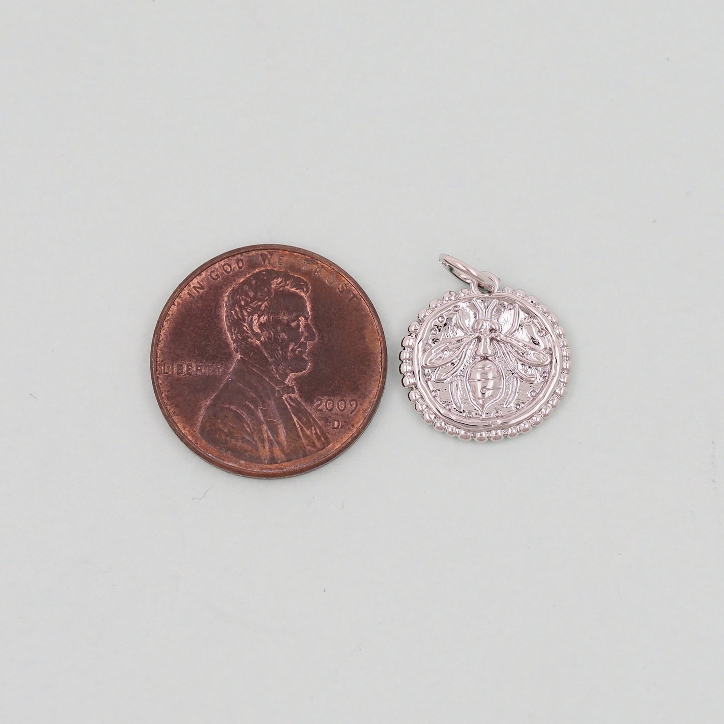 Gold Bee Charms,18K Gold Filled Coin Bee Pendant,Bee Charm Bracelet Necklace for DIY Jewelry Making Supply