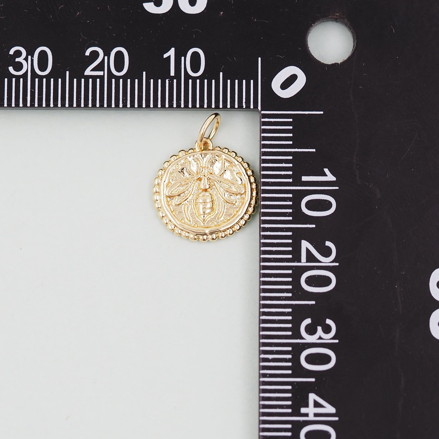 Gold Bee Charms,18K Gold Filled Coin Bee Pendant,Bee Charm Bracelet Necklace for DIY Jewelry Making Supply