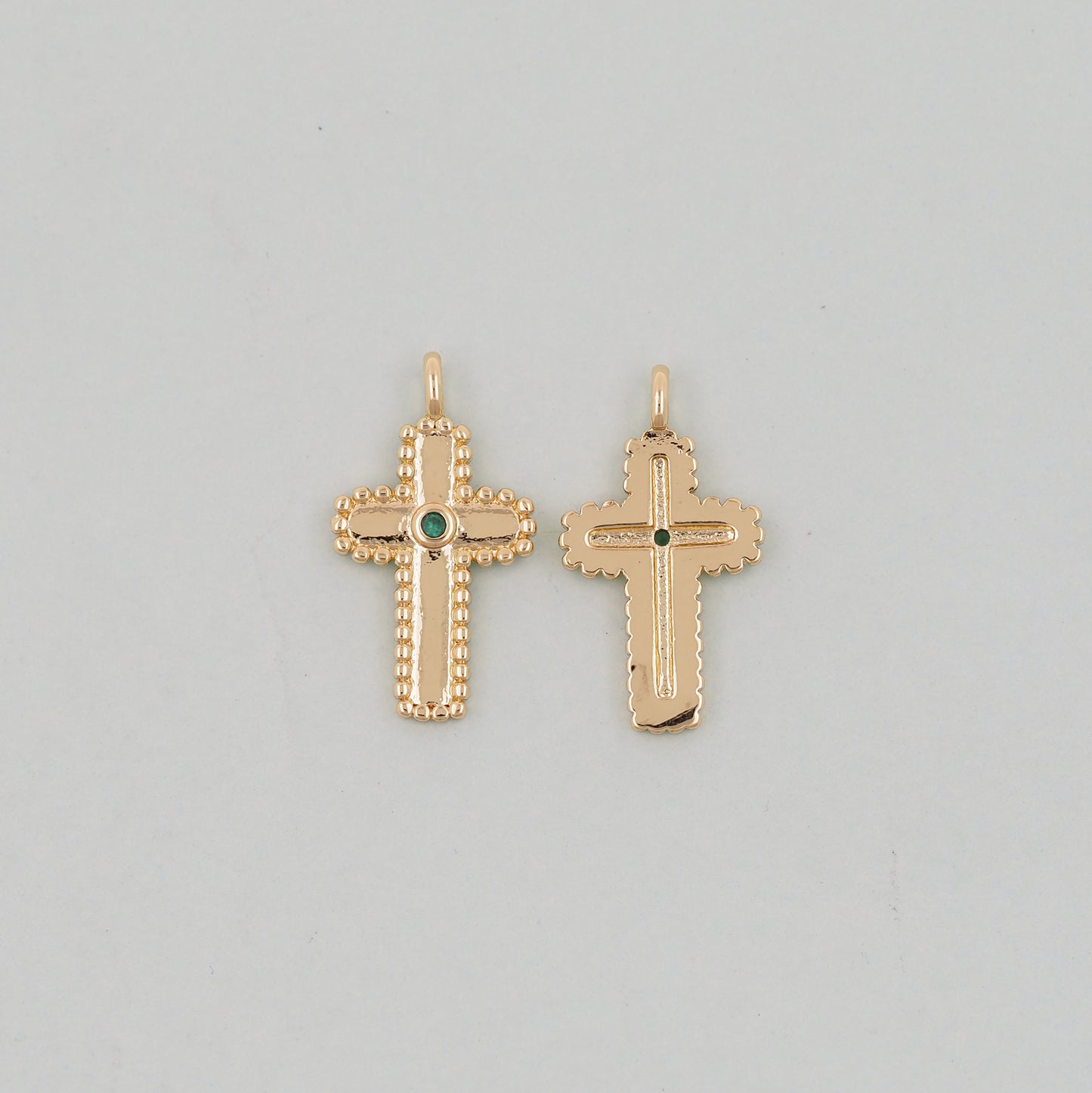 Gold Cross Charms,18K Gold Filled Cross Pendant,Cross Charm Bracelet Necklace for DIY Jewelry Making Supply