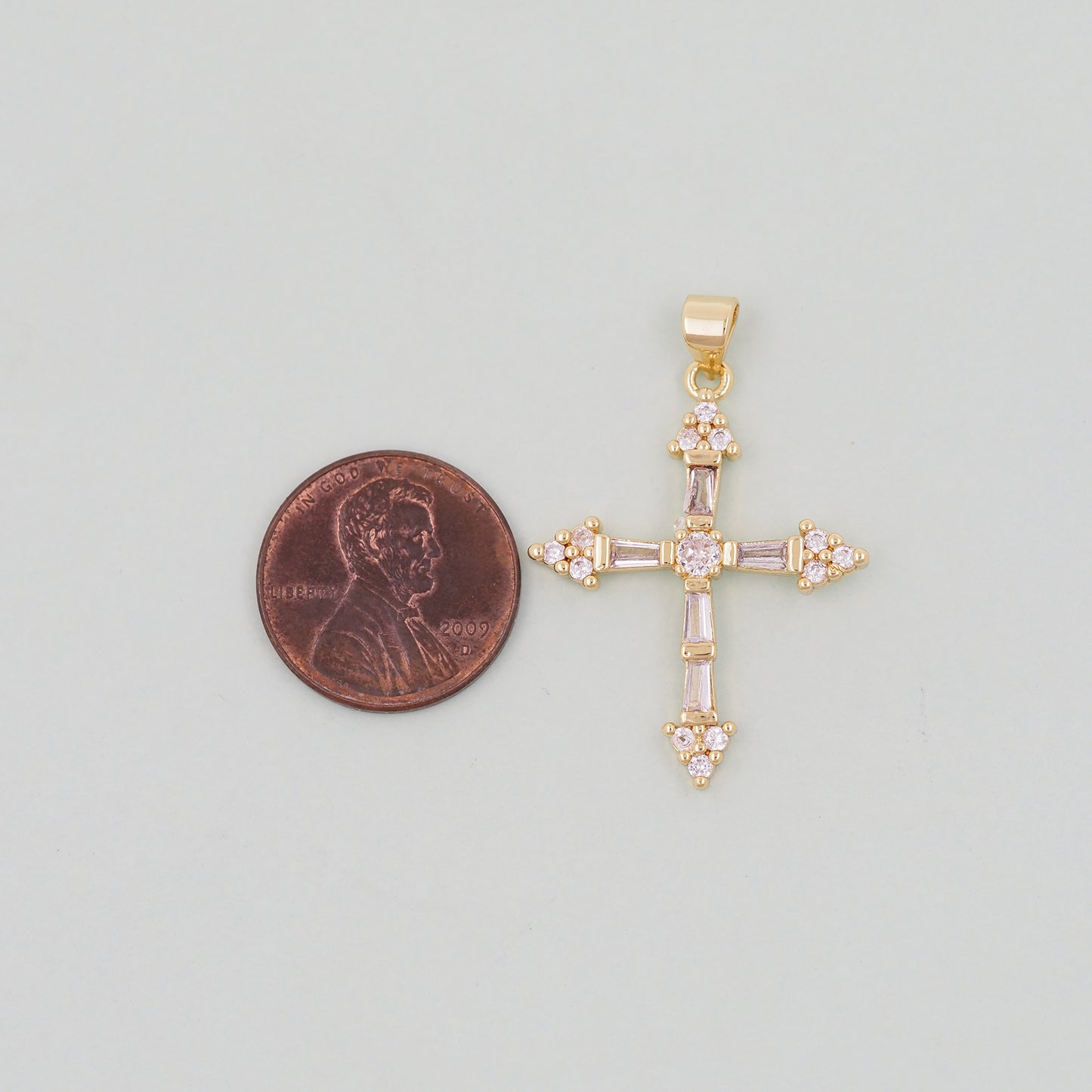 Gold Cross Charms,18K Gold Filled Cross Pendant,Cross Charm Bracelet Necklace for DIY Jewelry Making Supply