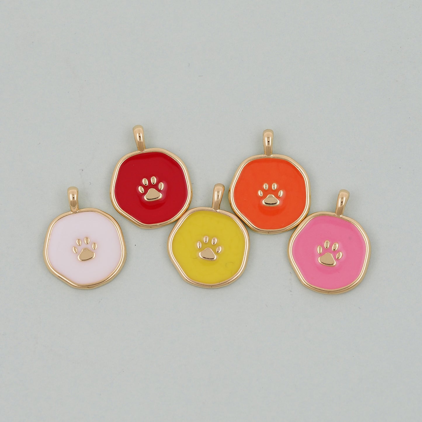 Gold Paw Charms,18K Gold Filled Cat Paw Pendant,Dog Paw Charm Bracelet Necklace for DIY Jewelry Making Supply