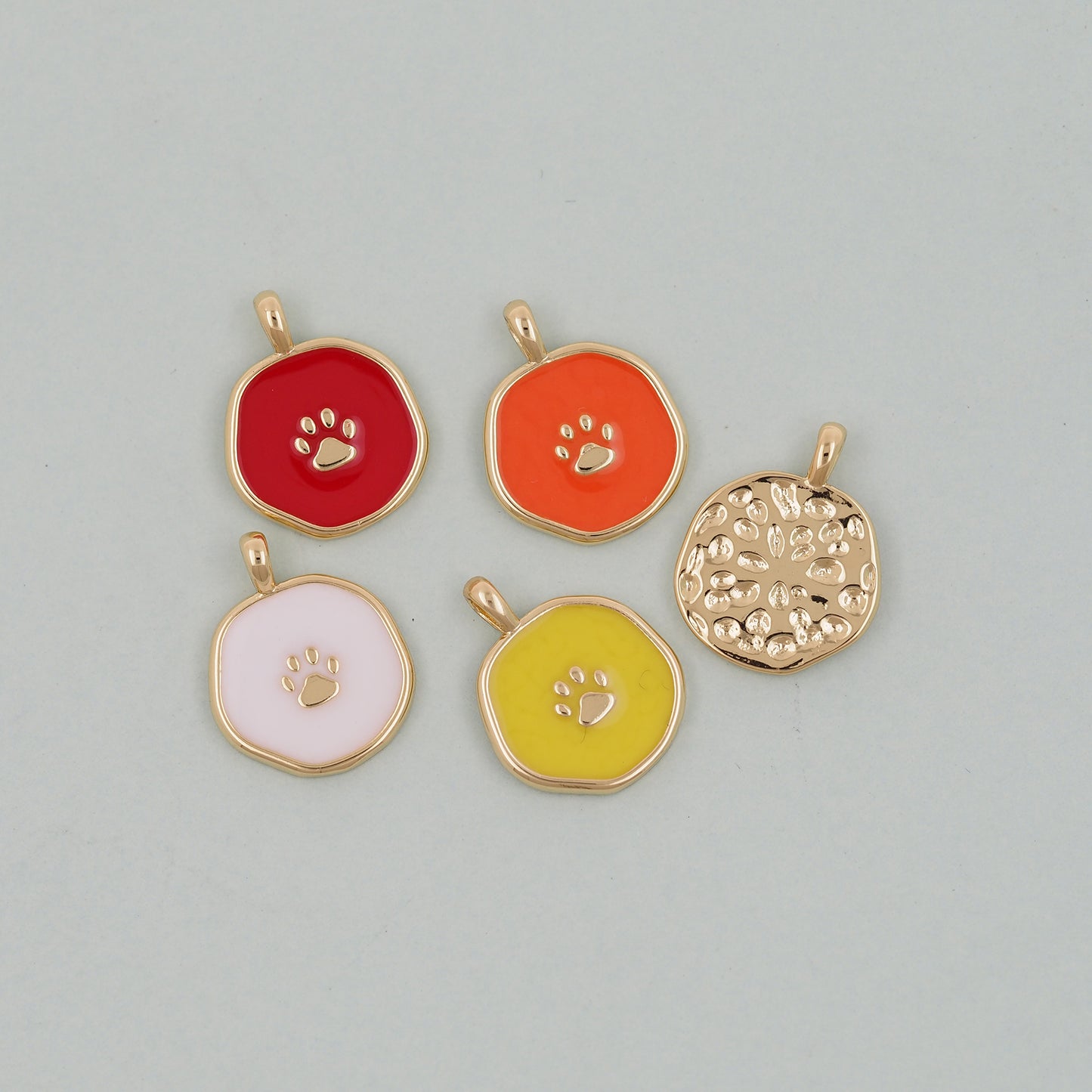 Gold Paw Charms,18K Gold Filled Cat Paw Pendant,Dog Paw Charm Bracelet Necklace for DIY Jewelry Making Supply