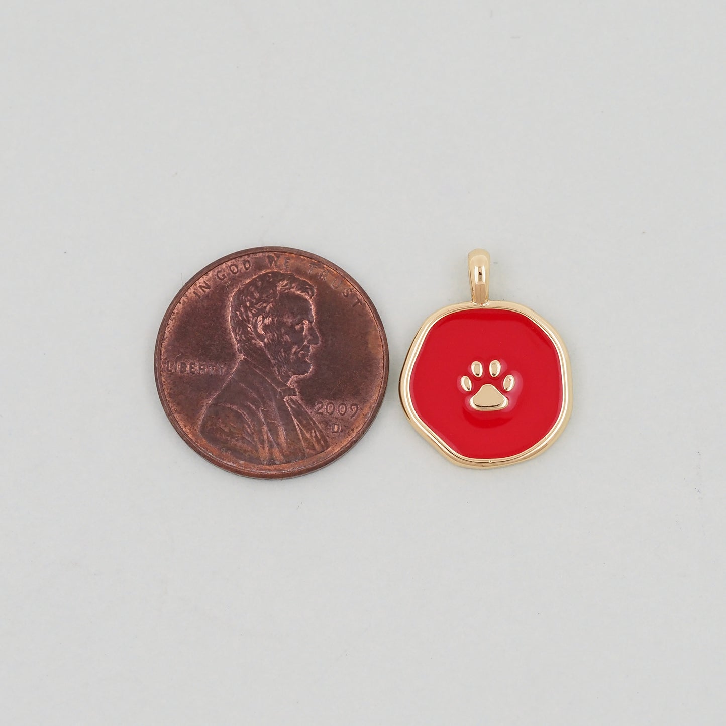 Gold Paw Charms,18K Gold Filled Cat Paw Pendant,Dog Paw Charm Bracelet Necklace for DIY Jewelry Making Supply