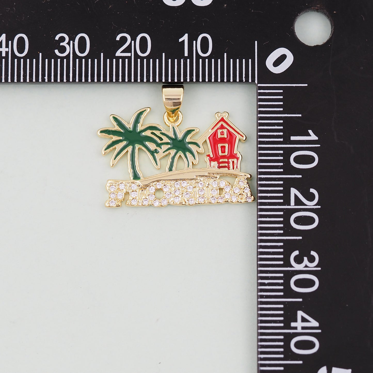 Gold Miami Charms,18K Gold Filled flame Miami Pendant Bracelet Necklace for DIY Jewelry Making Supply