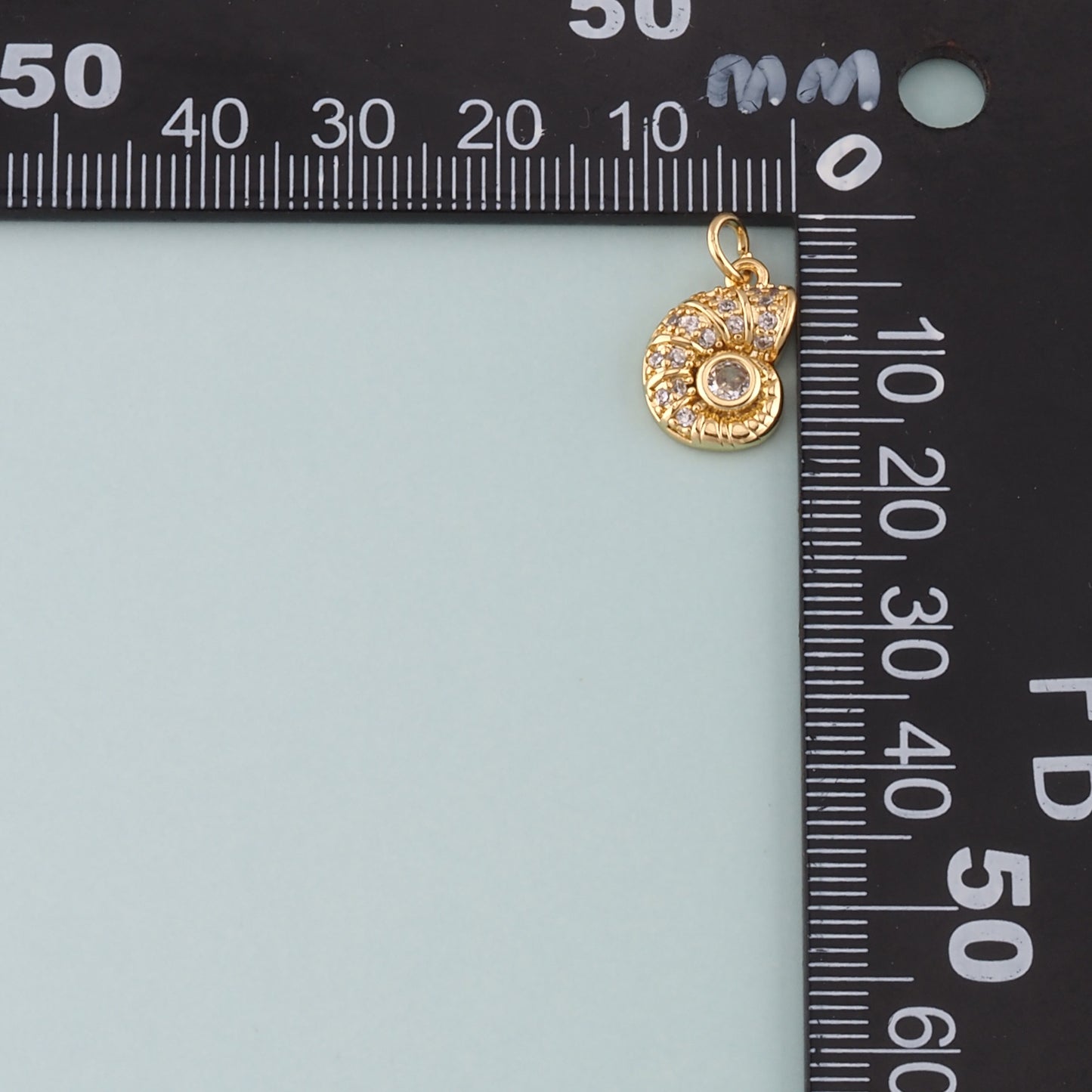 Gold Shell Charms,18K Gold Filled Conch Pendant,CZ Micro Pave Conch Shell Charm Bracelet Necklace for DIY Jewelry Making Supply