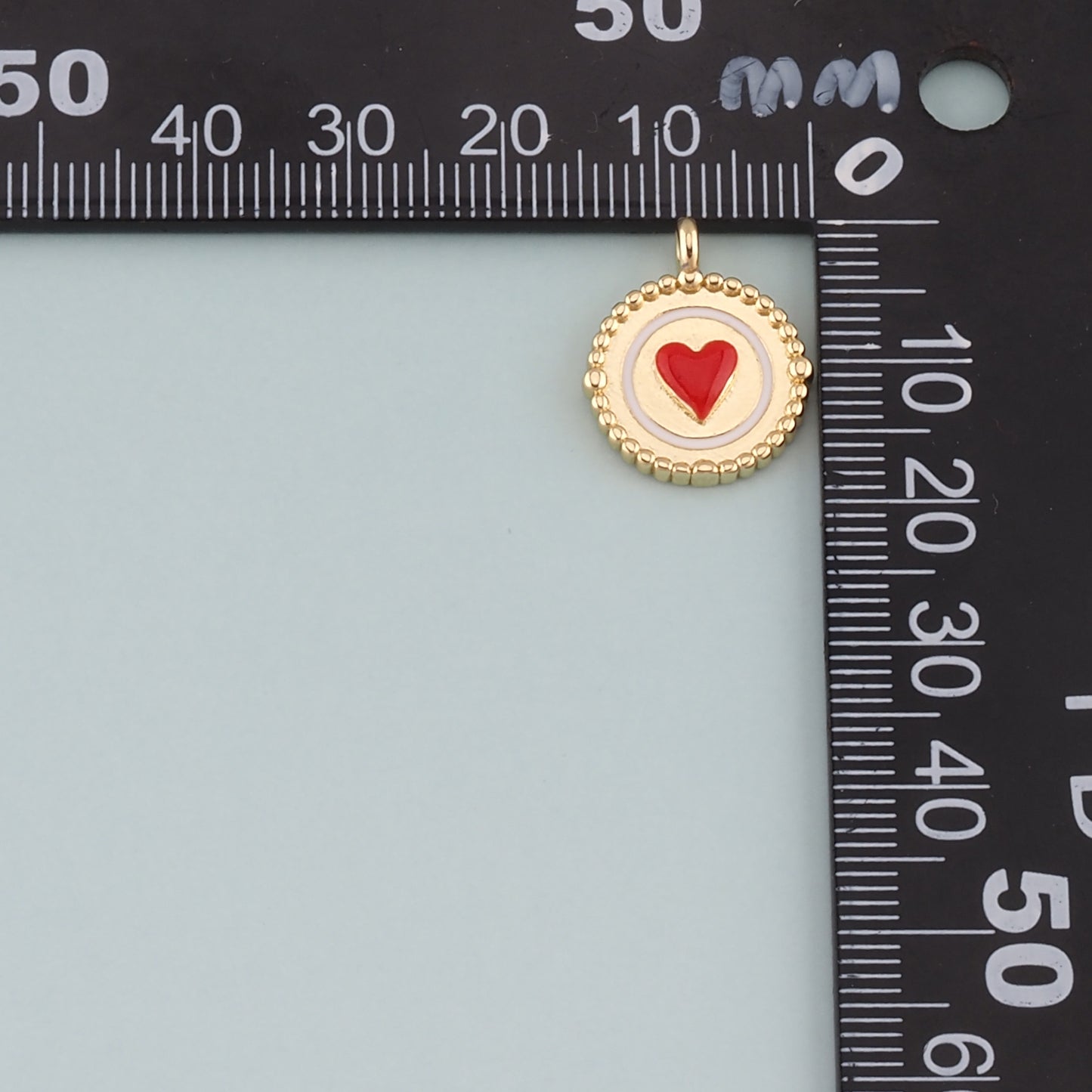 Gold Heart Charms,18K Gold Filled Heart Pendant,Enamel Heart Charm Bracelet Necklace for DIY Jewelry Making Supply
