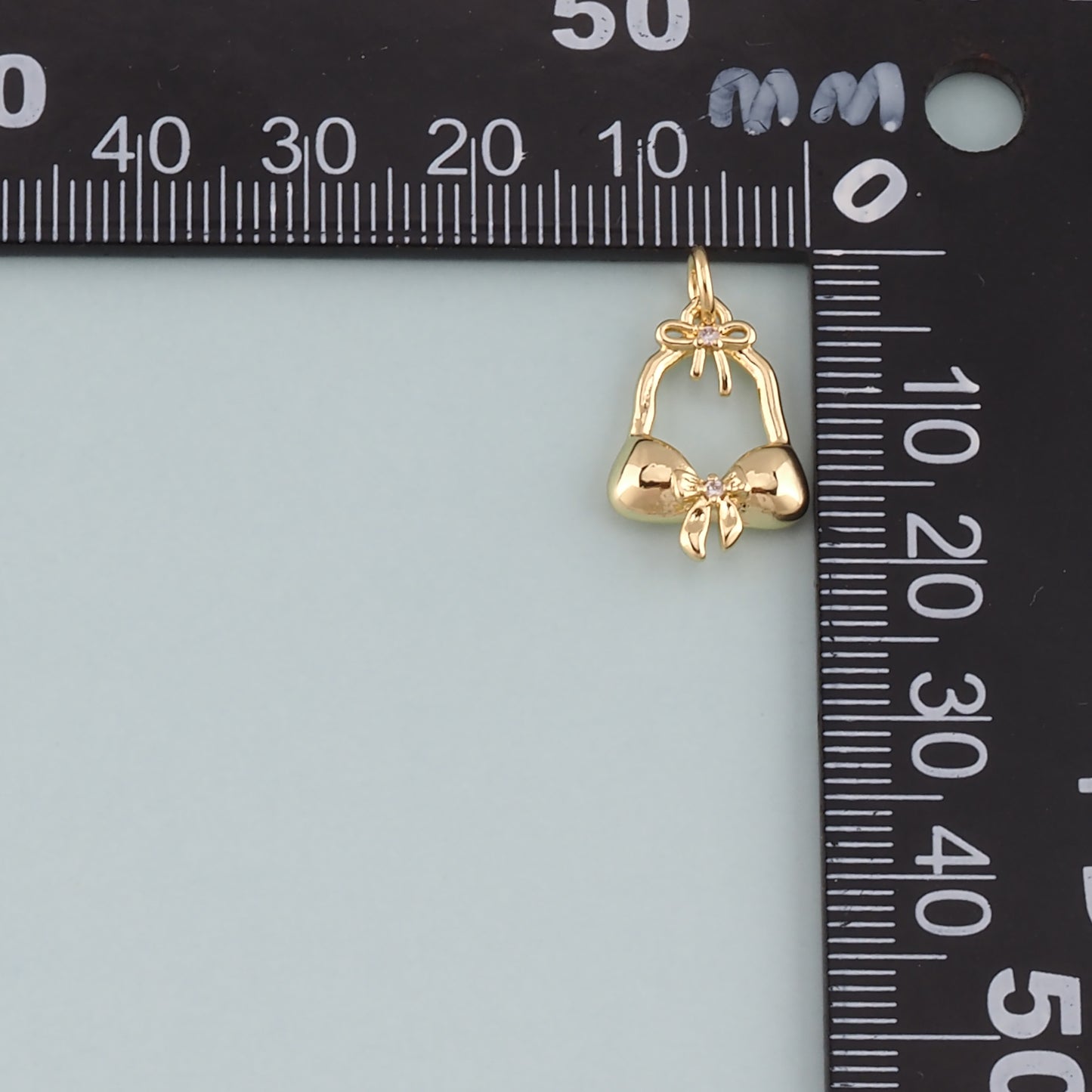 18K Gold Filled Bikini Pendant,CZ Micro Pave Bikini Charm Bracelet Necklace for DIY Jewelry Making Supply