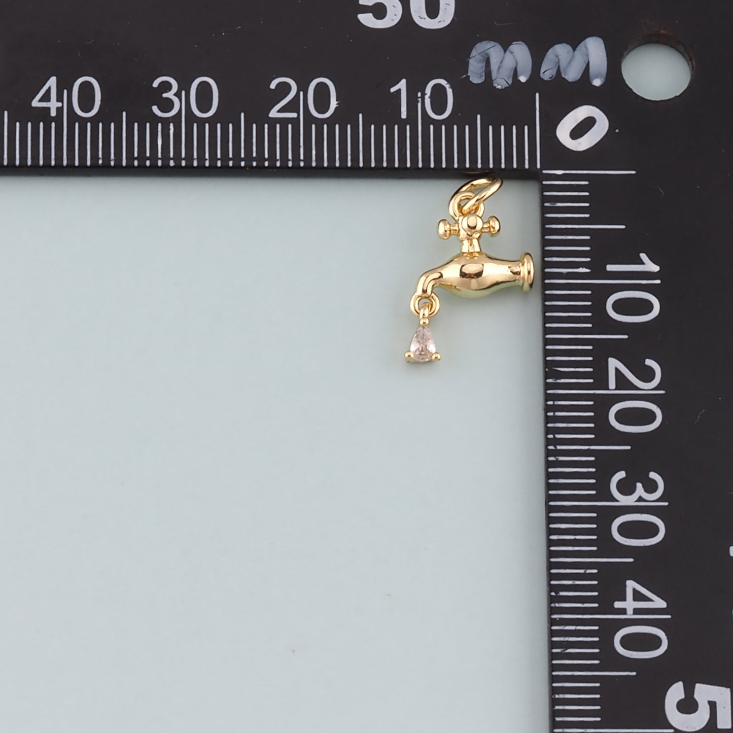 18K Gold Filled Faucet Pendant,Dainty Faucet Charm Bracelet Necklace for DIY Jewelry Making Supply
