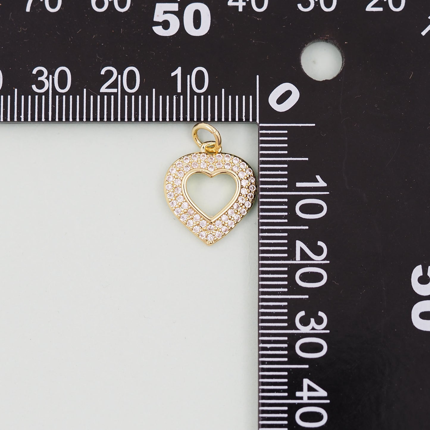 Gold Heart Charms,18K Gold Filled Heart Pendant,Heart Charm Bracelet Necklace for DIY Jewelry Making Supply