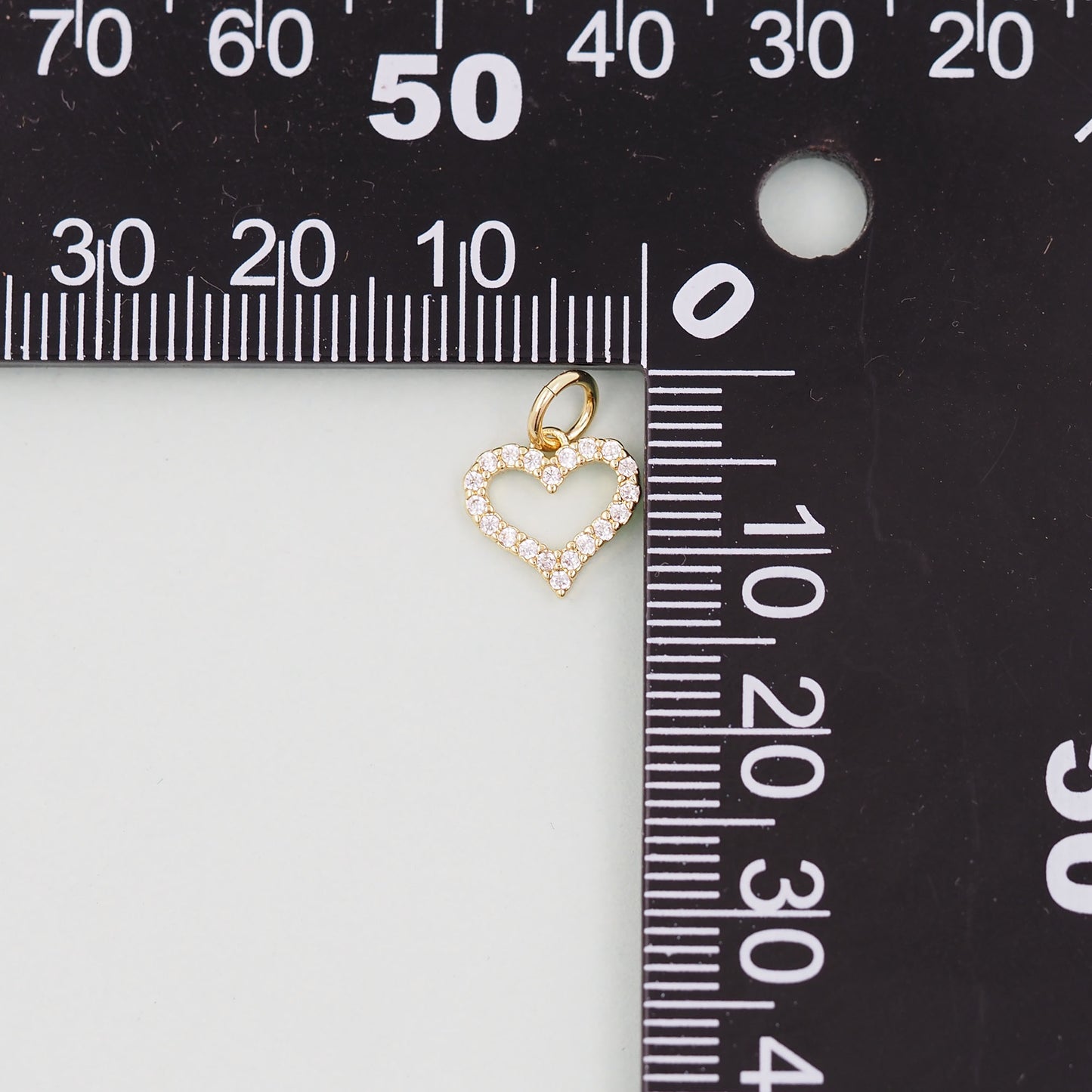 Gold Heart Charms,18K Gold Filled Heart Pendant,Heart Charm Bracelet Necklace for DIY Jewelry Making Supply