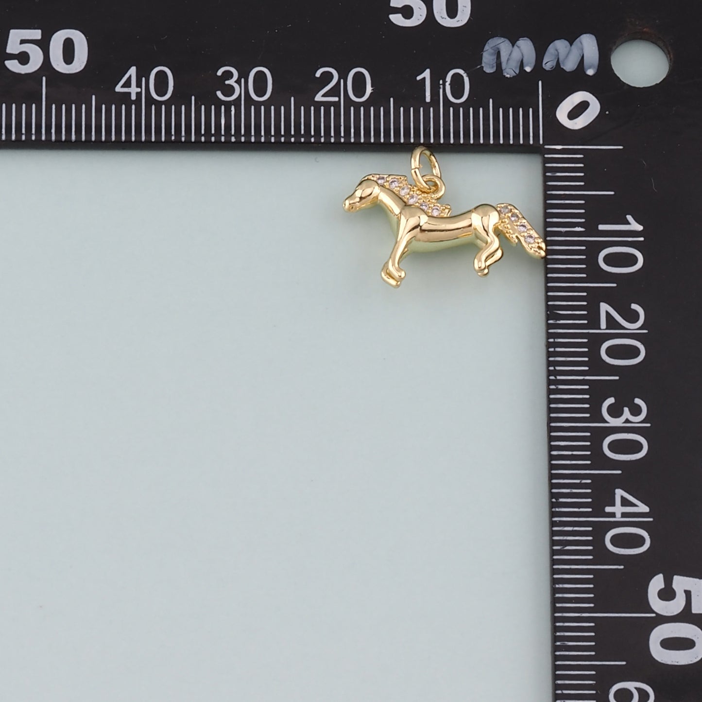 Gold Horse Charms,18K Gold Filled Horse Pendant,CZ Micro Pave Animal Charm Bracelet Necklace for DIY Jewelry Making Supply
