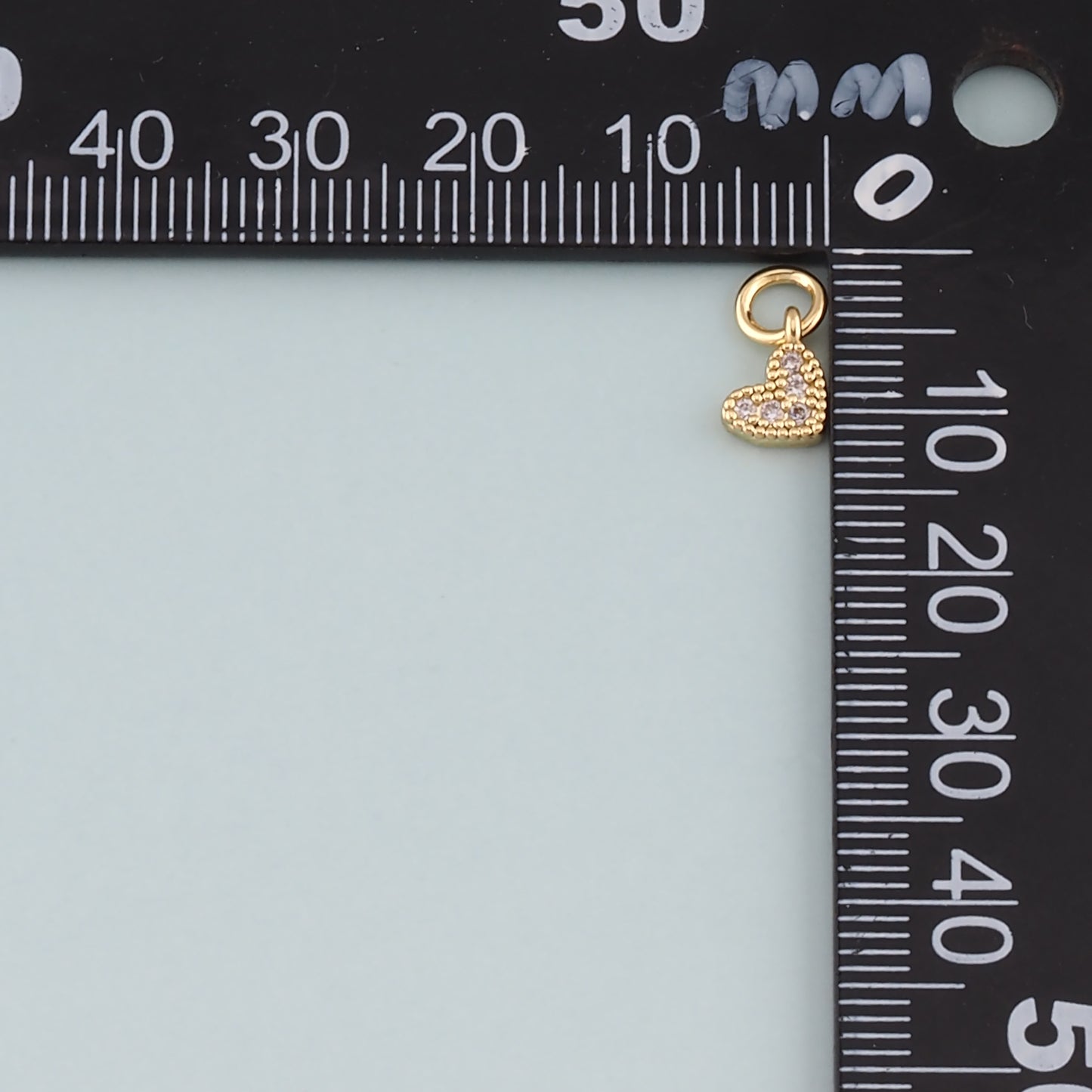 Gold Heart Charms,18K Gold Filled Heart Pendant,CZ Micro Pave Heart Charm Bracelet Necklace for DIY Jewelry Making Supply