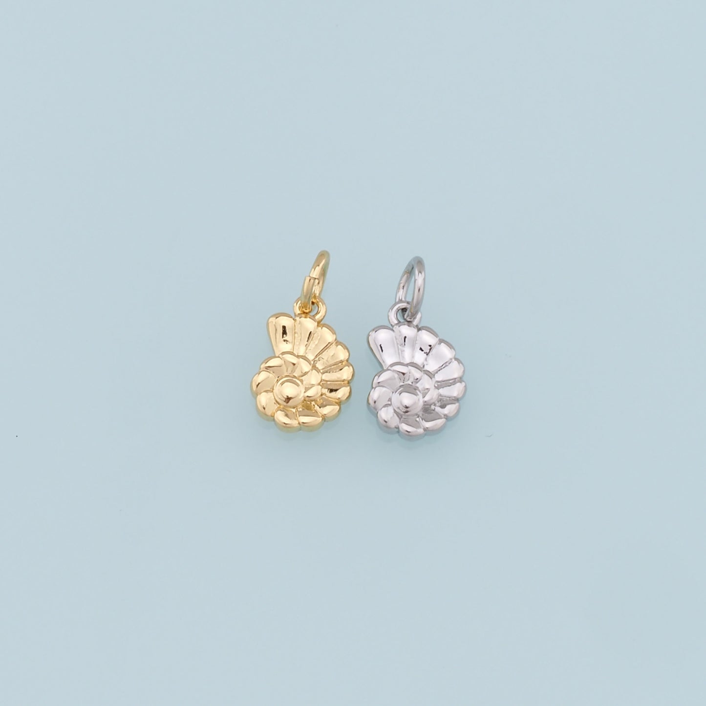 Gold Tiny Conch Charms,18K Gold Filled Shell Pendant,Dainty Shell Charm Bracelet Necklace for DIY Jewelry Making Supply