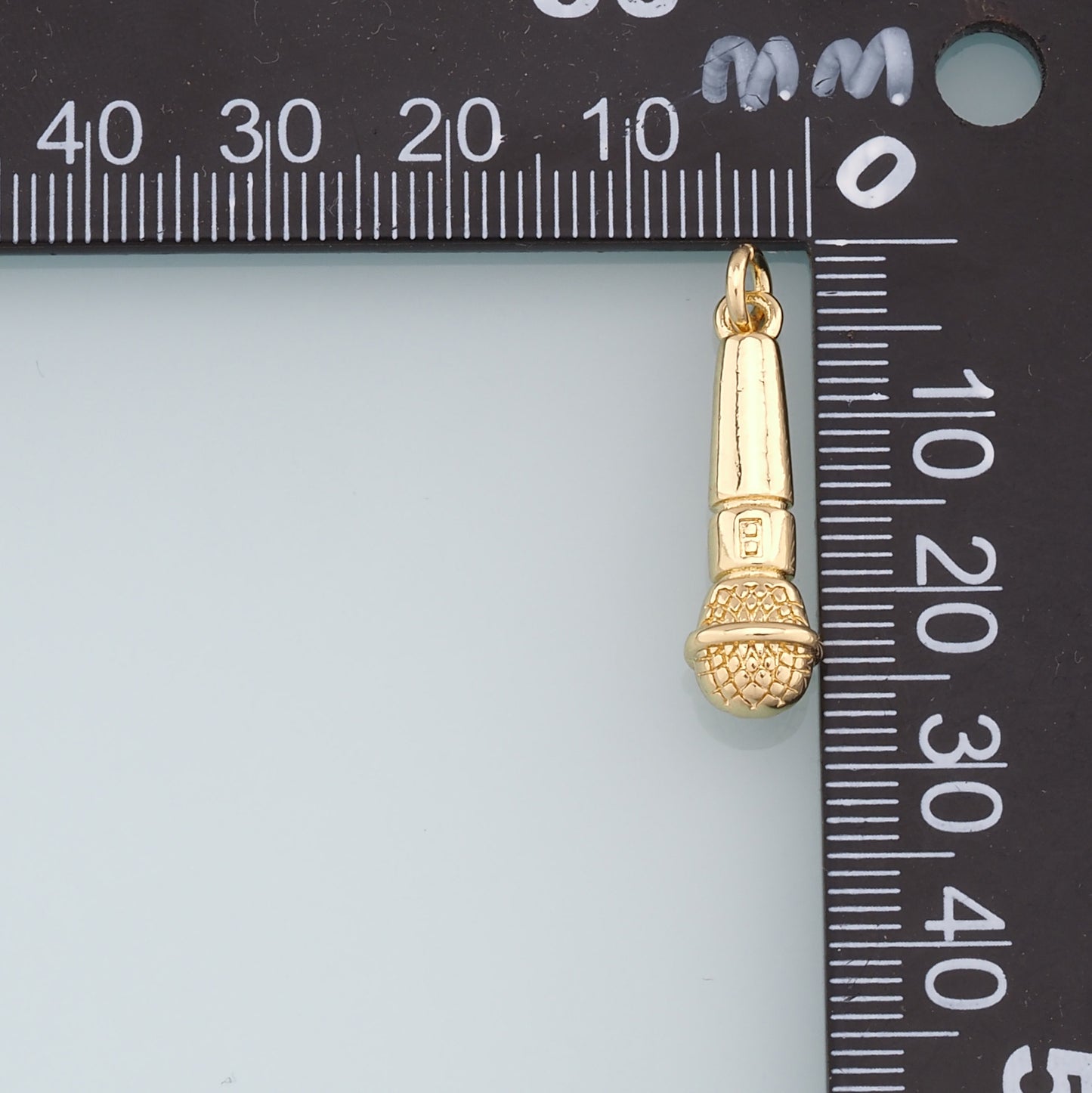 Gold Microphone Charms,18K Gold Filled microphone Pendant,microphone Charm Bracelet Necklace for DIY Jewelry Making Supply