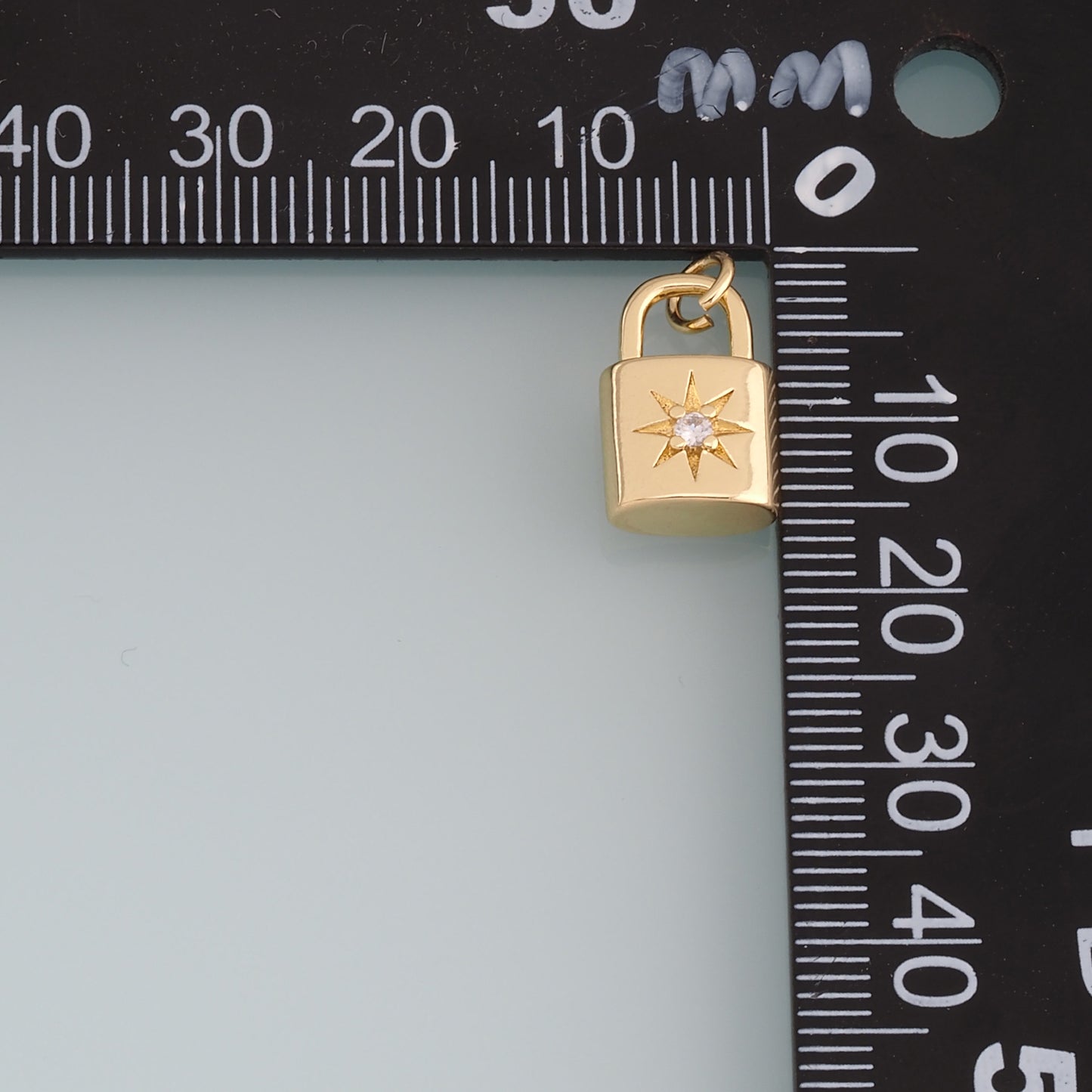 Gold Key Lock Charms,18K Gold Filled Star Lock Pendant,Key Lock Charm Bracelet Necklace for DIY Jewelry Making Supply