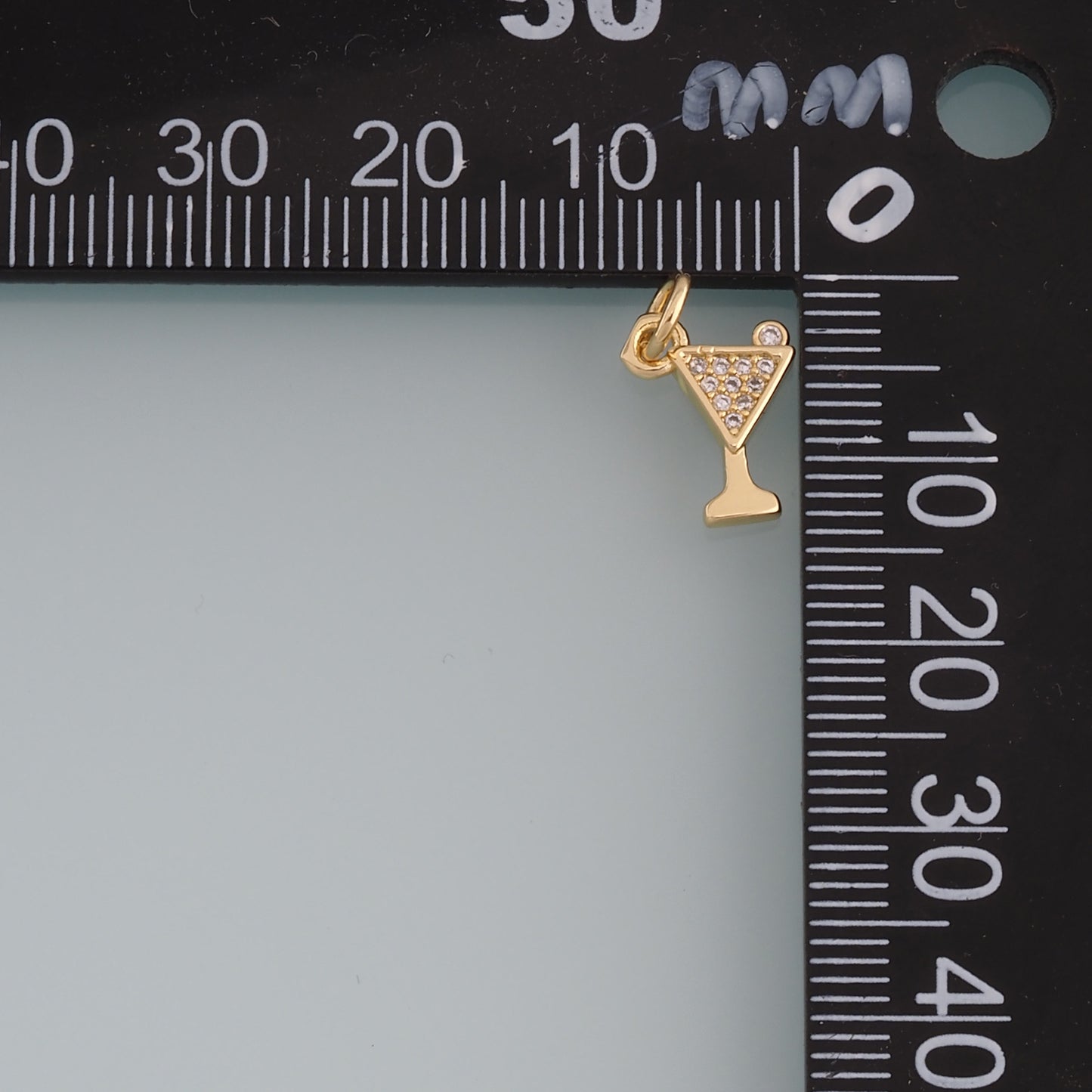 Gold Tiny Wine Glass Charms,18K Gold Filled CZ Wine Glass Pendant,Wine Glass Charm Bracelet Necklace for DIY Jewelry Making Supply