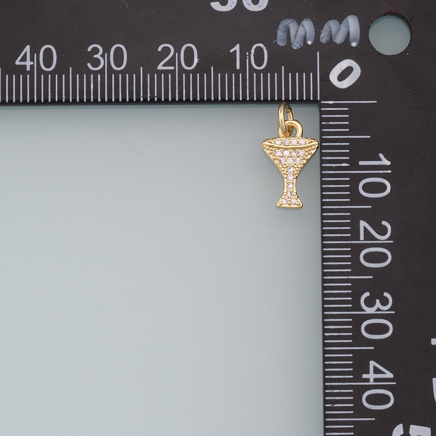 Gold Tiny Wine Glass Charms,18K Gold Filled CZ Wine Glass Pendant,Wine Glass Charm Bracelet Necklace for DIY Jewelry Making Supply