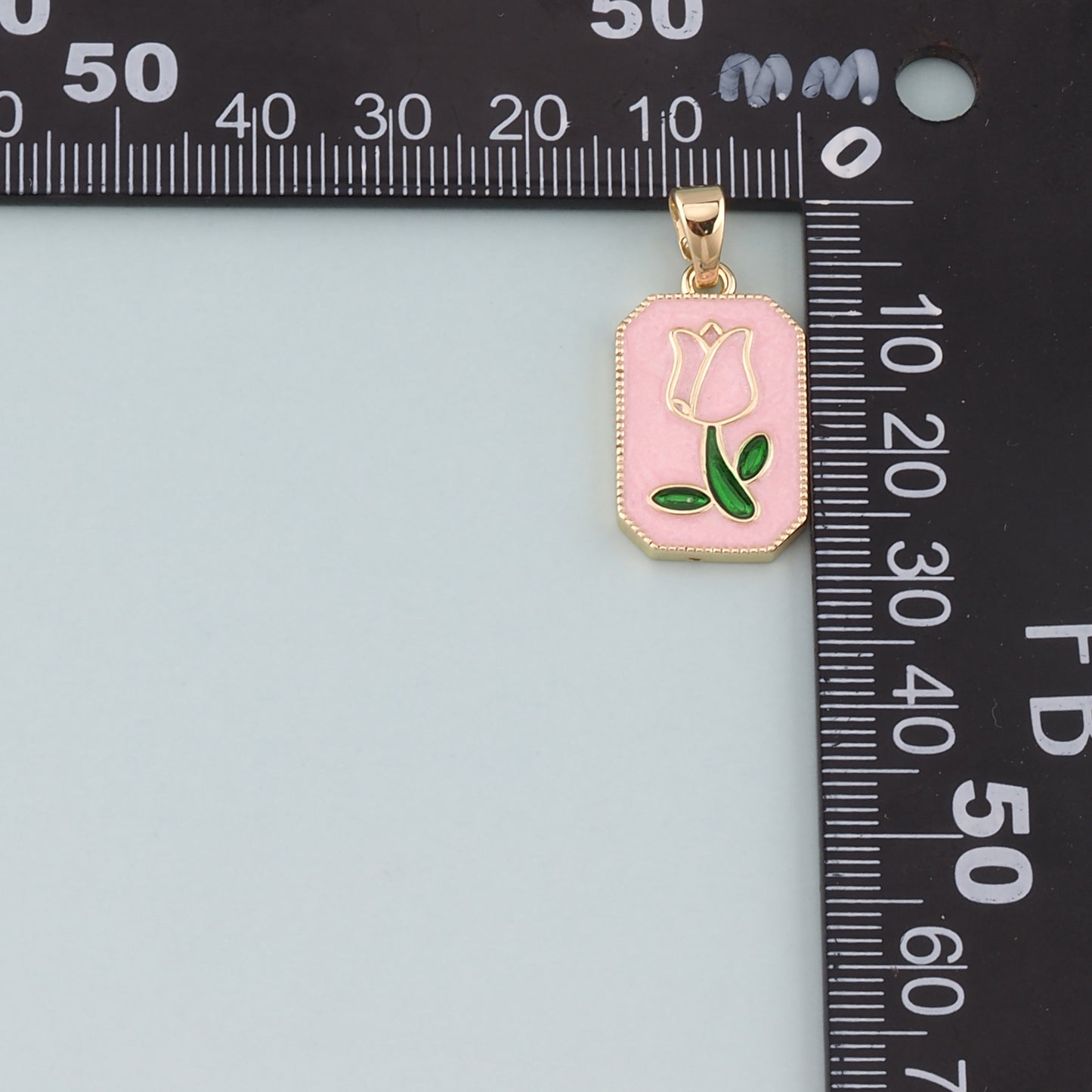 Gold Flower Charm,18K Gold Filled Tulip Pendant,Enamel Flower Charm Bracelet Necklace for DIY Jewelry Making Supply